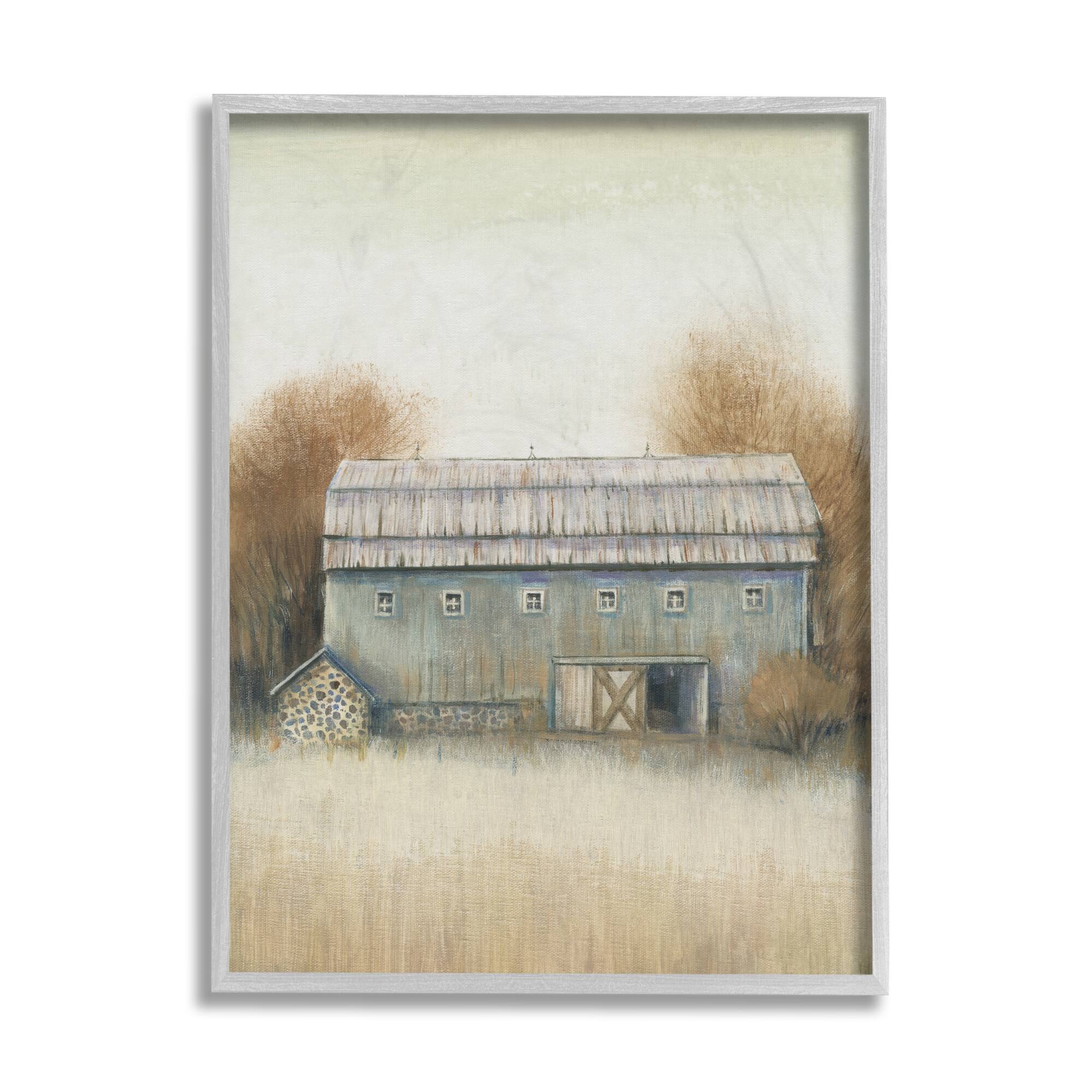 Stupell Industries Autumn Barn Doors Vintage Farm Landscape Wall Art