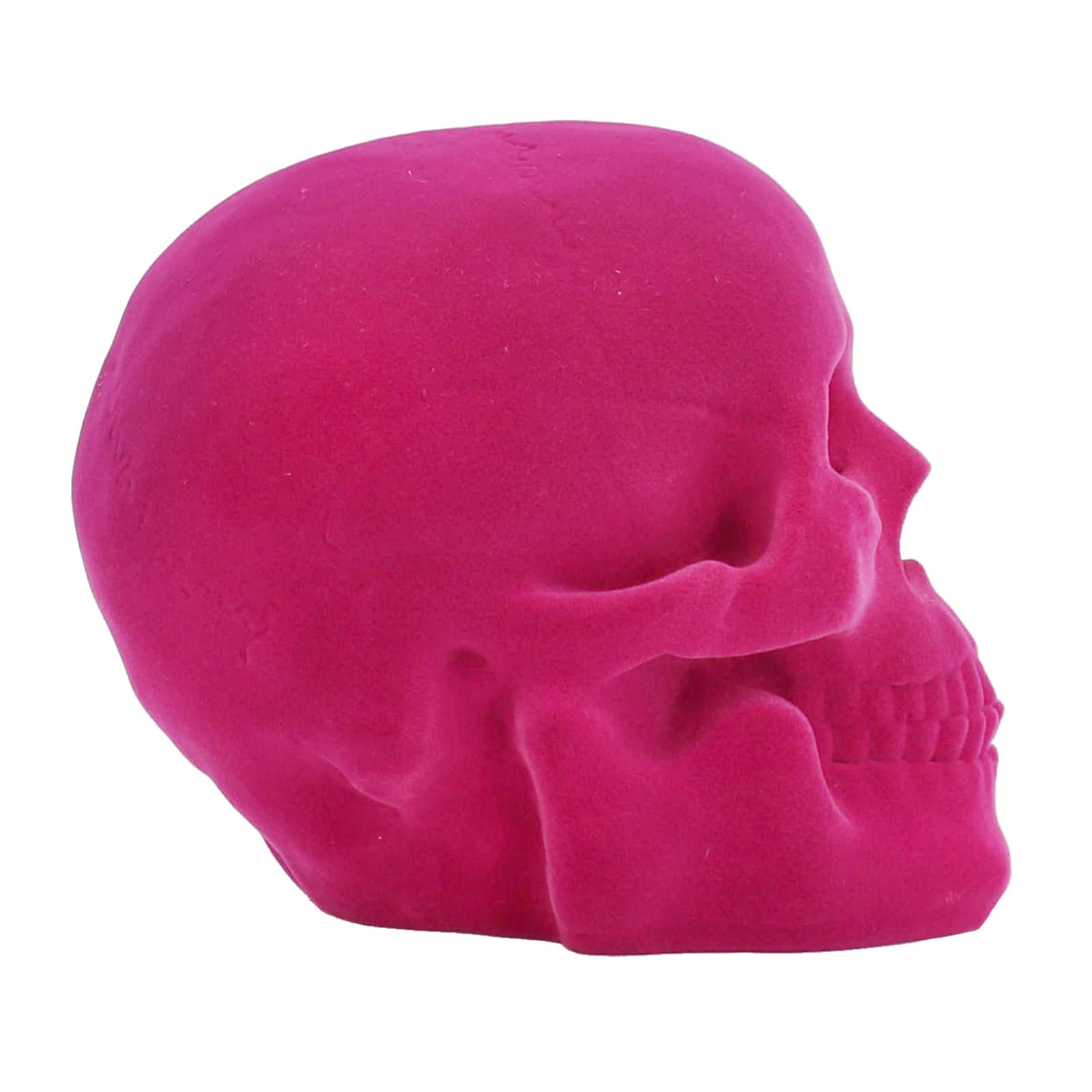 6.5&#x22; Hot Pink Flocked Skull Decoration by Ashland&#xAE;