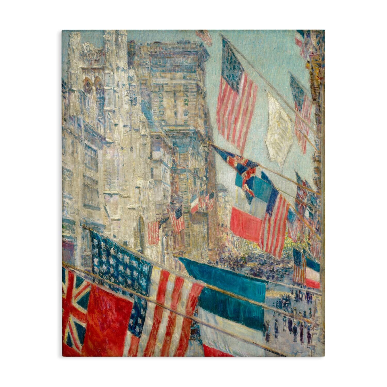 Stupell Industries Classic Americana Flags Canvas Wall Art