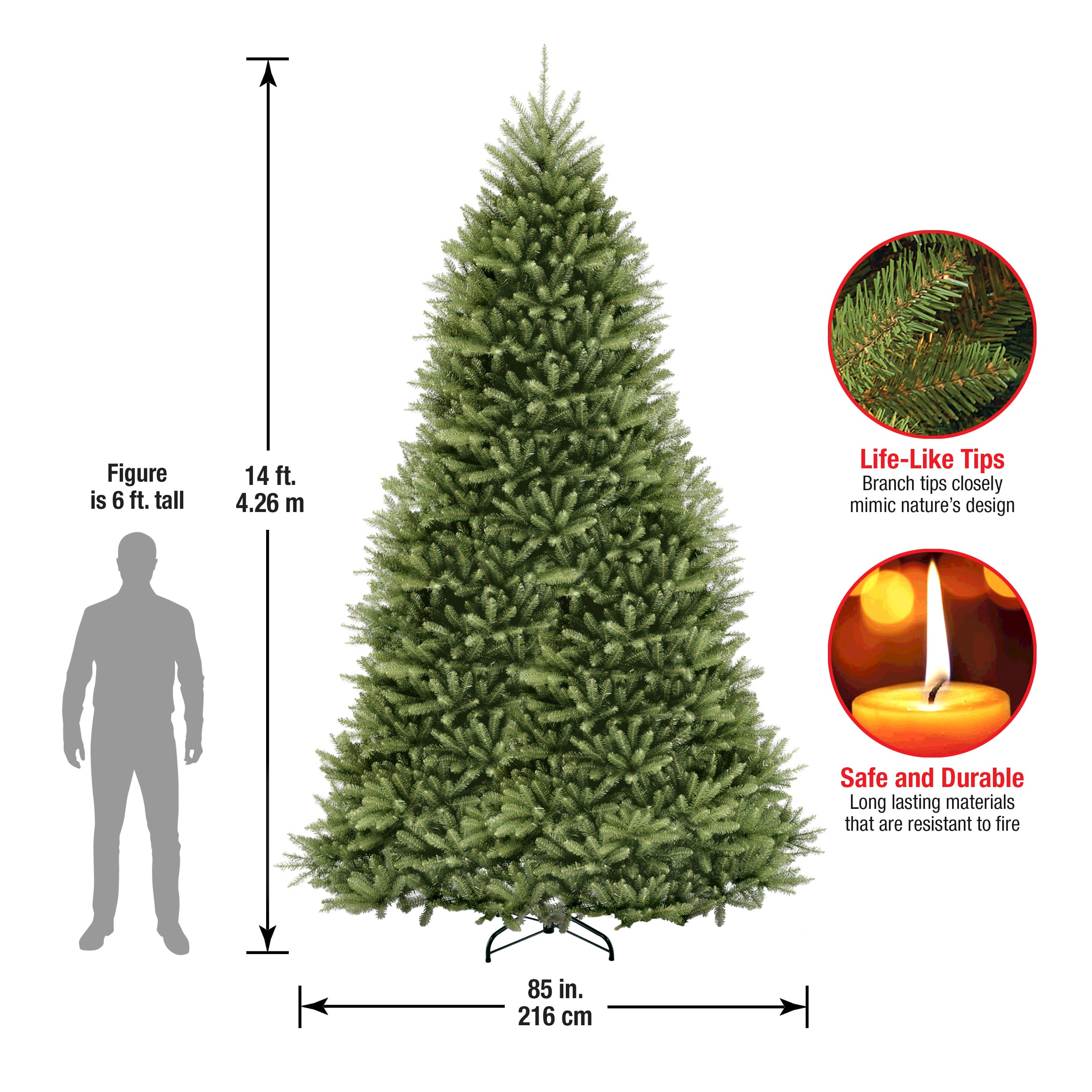 14ft. Unlit Dunhill&#xAE; Hinged Fir Full Artificial Christmas Tree