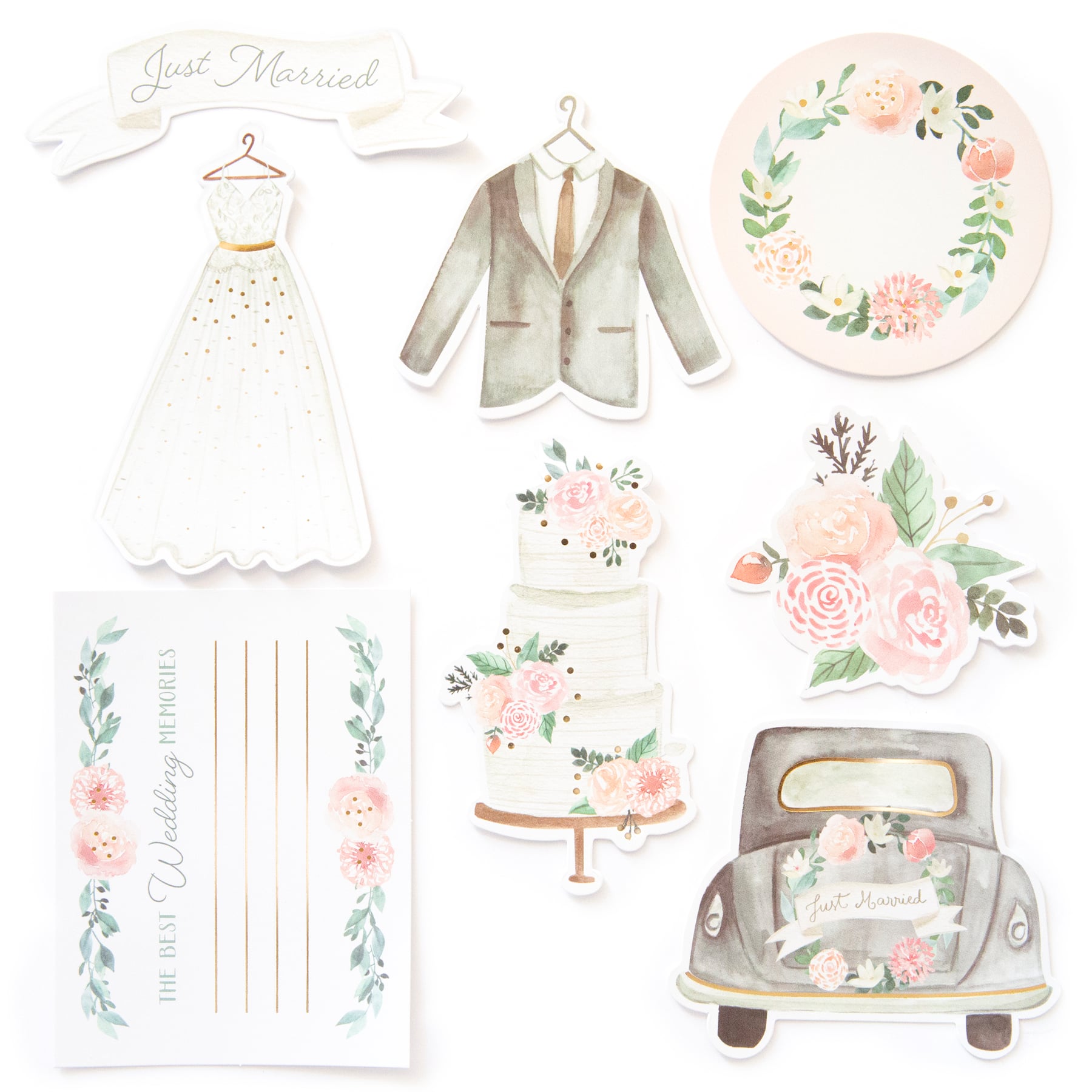 12 Pack: Watercolor Wedding Stickers by Recollections&#x2122;