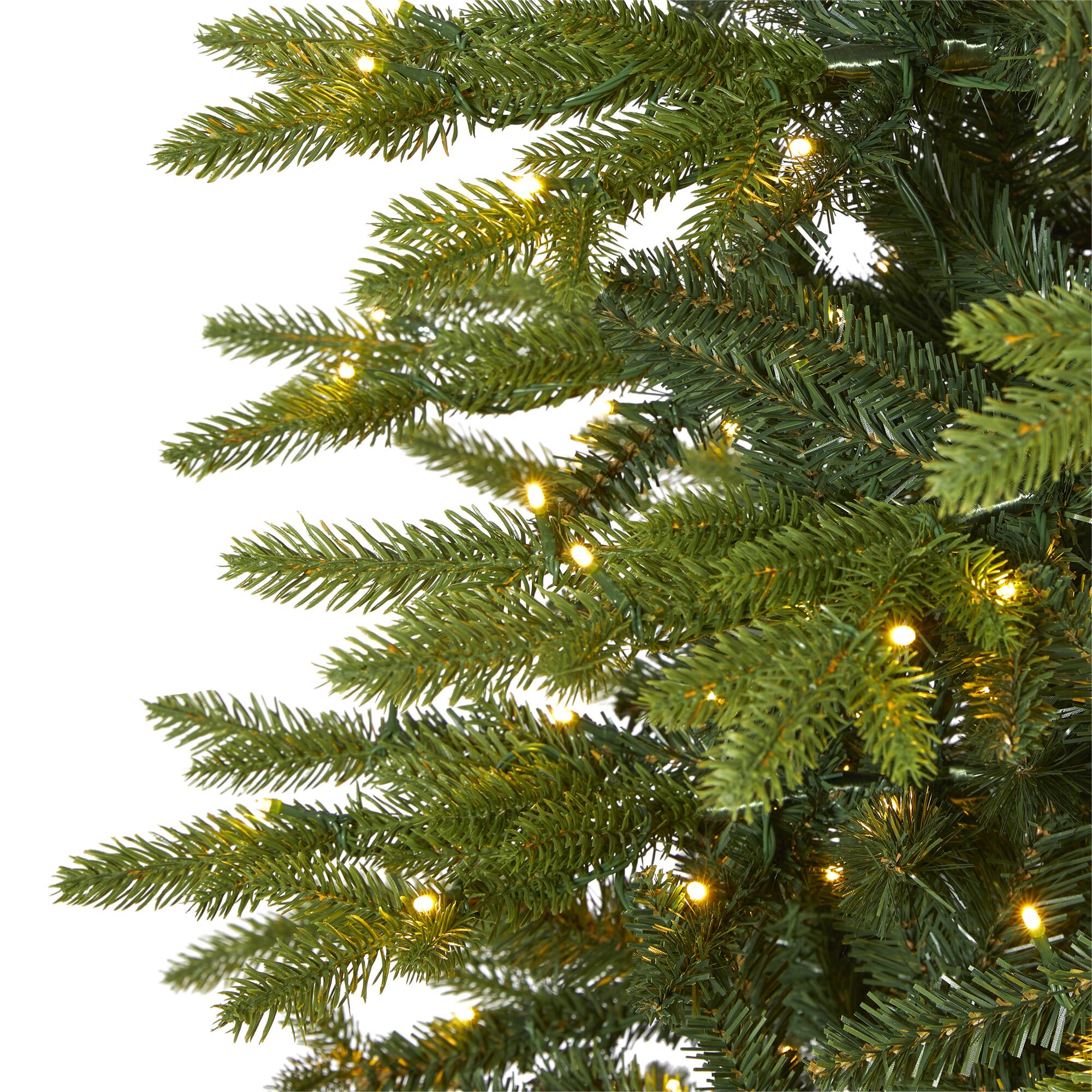 9ft. Pre-Light Belgium Fir Artificial Christmas Tree, Clear LED Lights