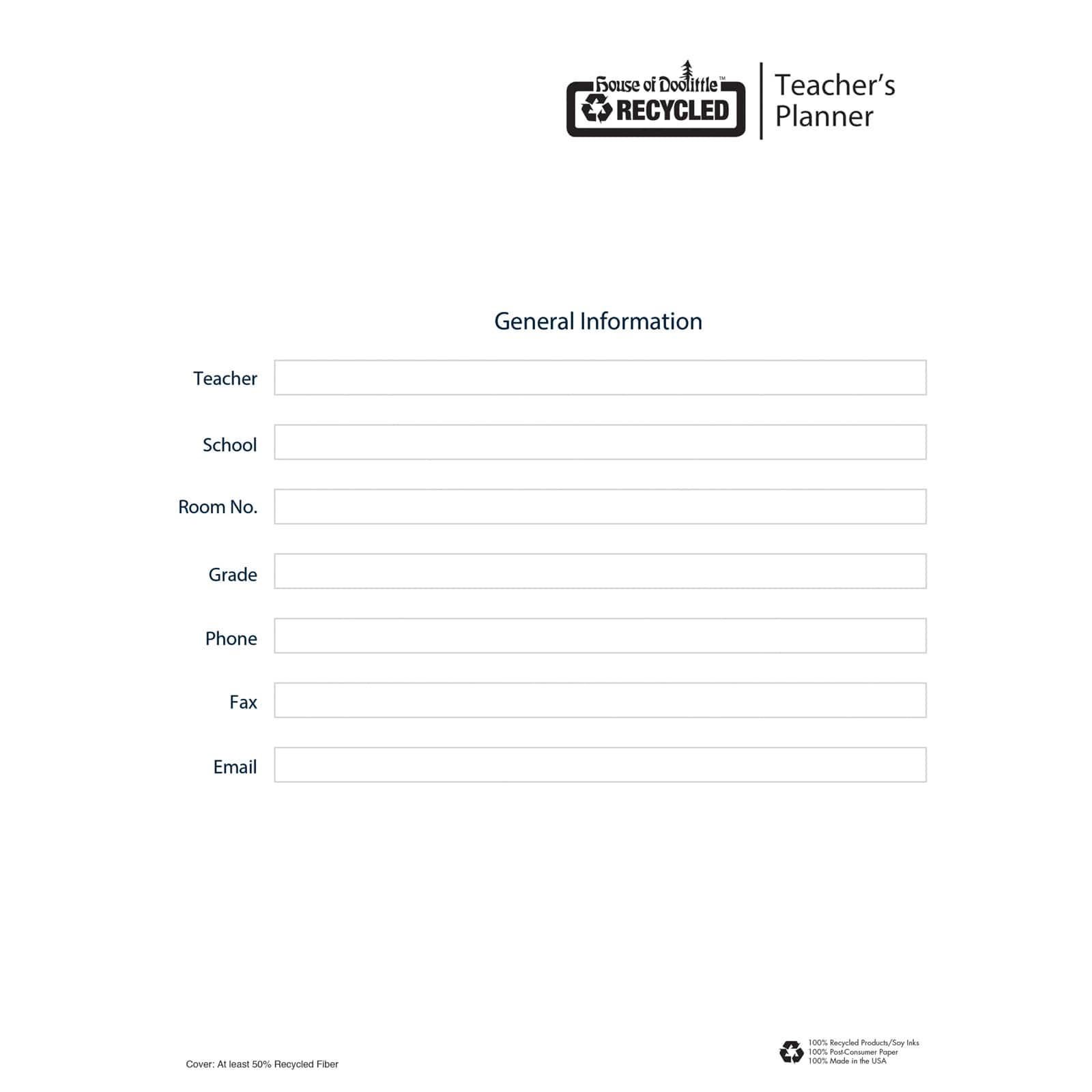 House of Doolittle Teacher&#x27;s Planner