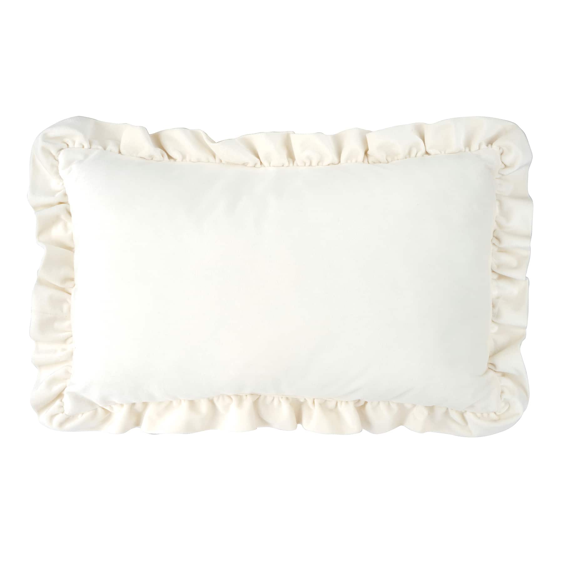 12&#x22; x 20&#x22; White Ruffled Joyeux Noel Lumbar Throw Pillow by Ashland&#xAE;