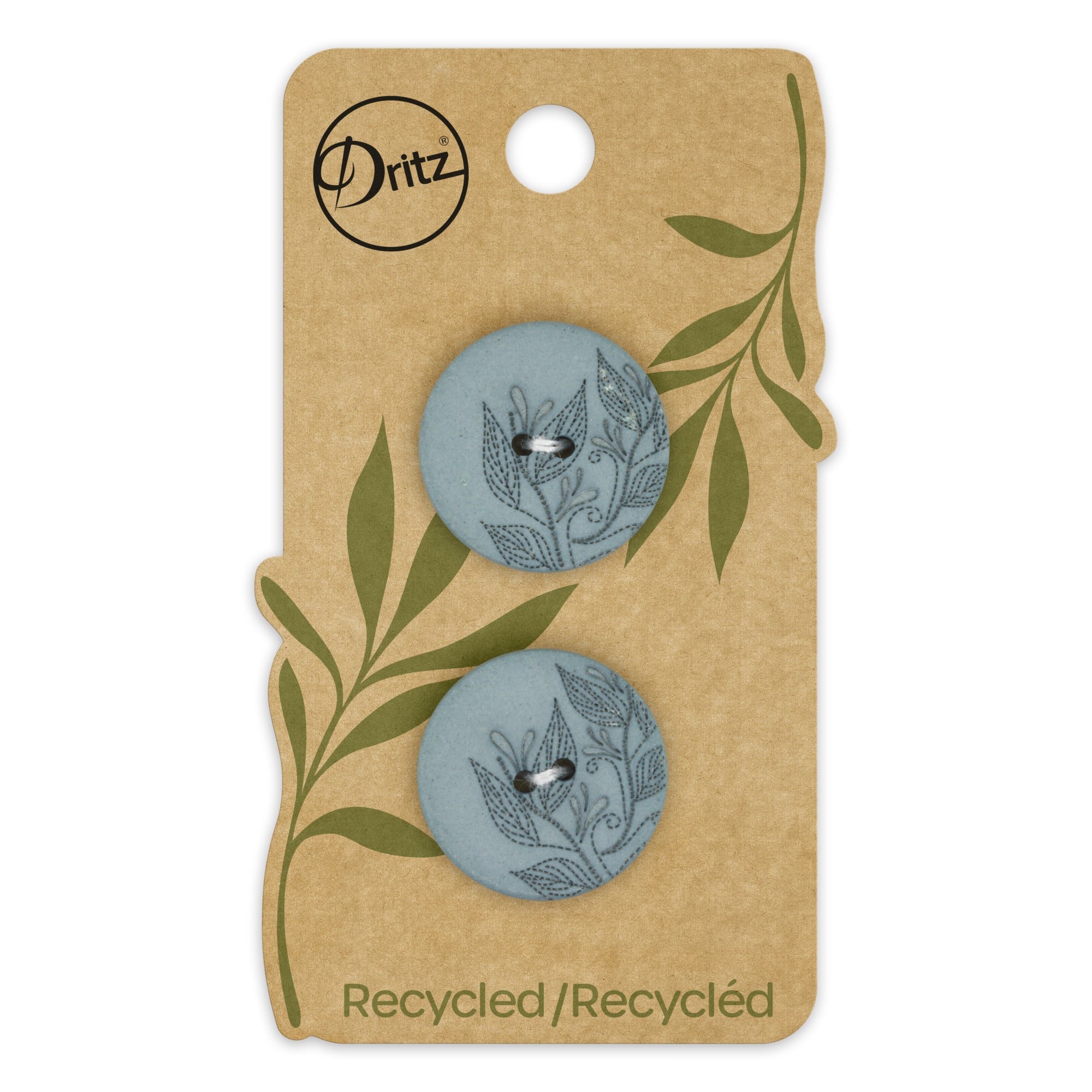 Dritz® 23mm Recycled Hemp Round Floral Button, 6ct.