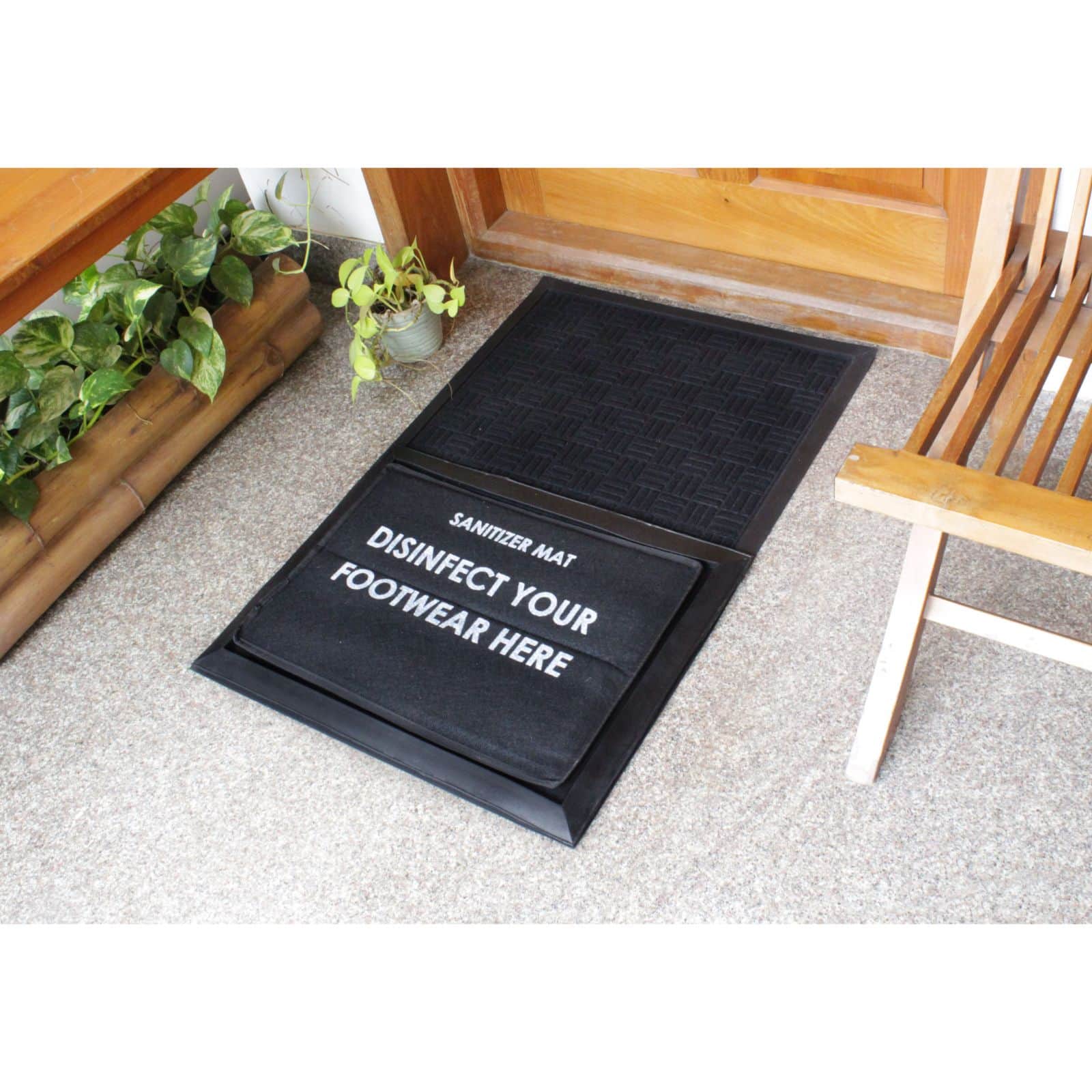 RugSmith Layered Rubber Sanitizer Doormat, Tray &#x26; Foam Insert, 24&#x22; x 36&#x22;