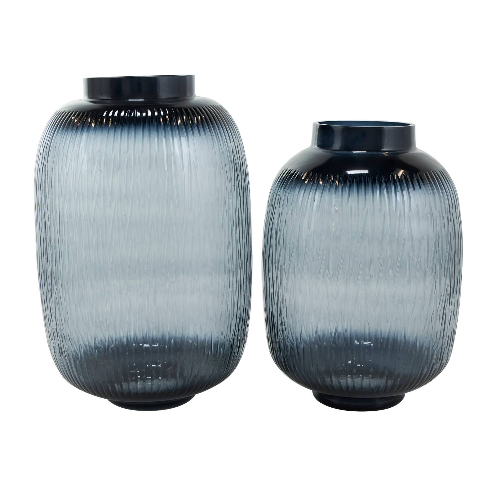 Black & Gray Ombre Glass Vase Set