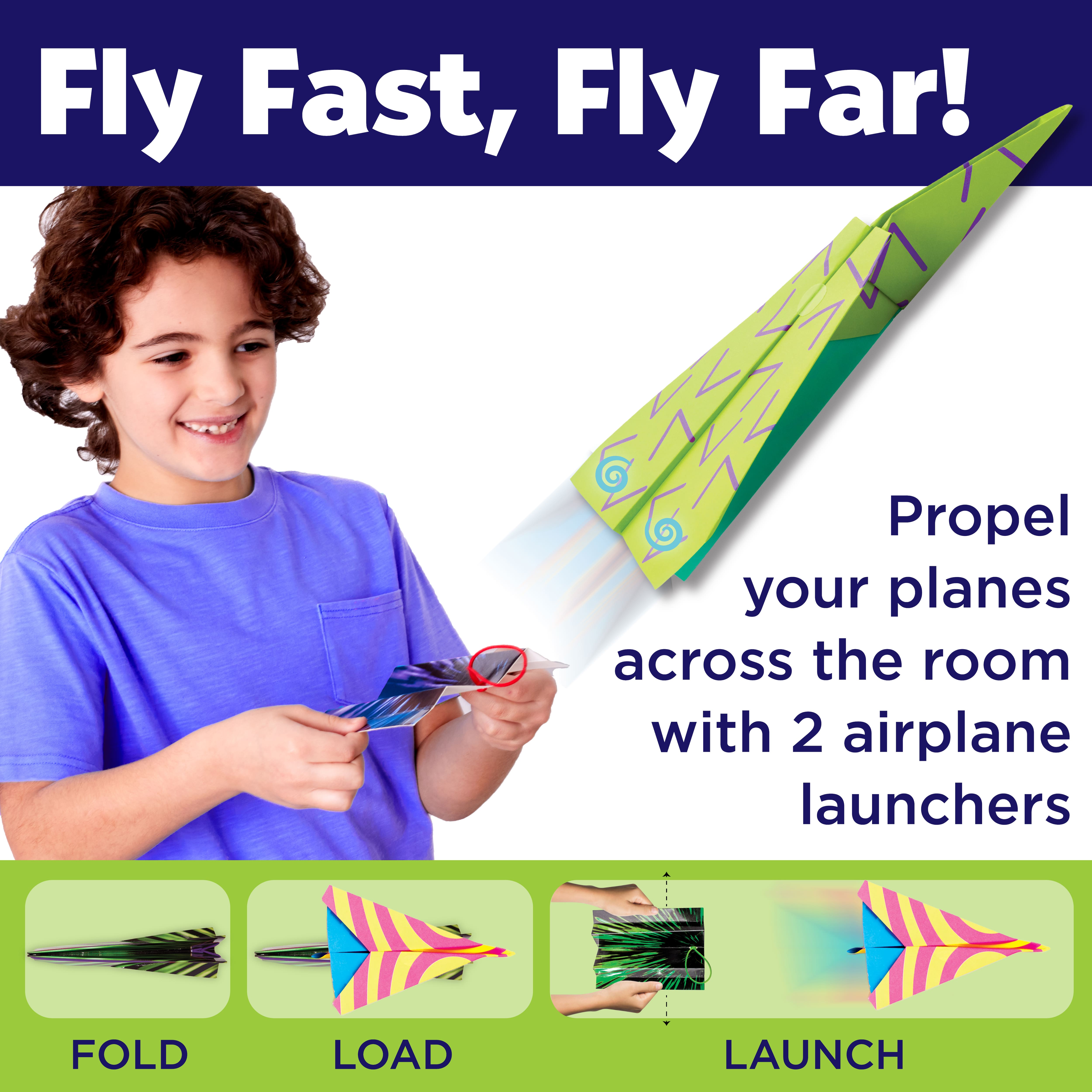 Creativity for Kids&#xAE; Stunt Squadron&#x2122; Neon Glow Paper Airplane Kit