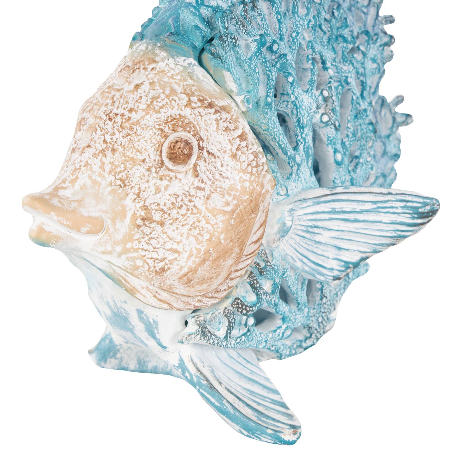 11" Textured Polystone Fish Sculpture with White Fins