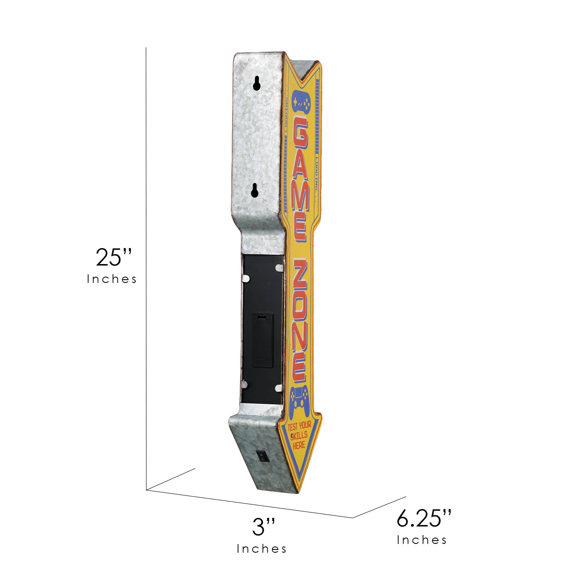 American Art Décor™ 25" Retro Game Zone Off the Wall LED Marquee Sign