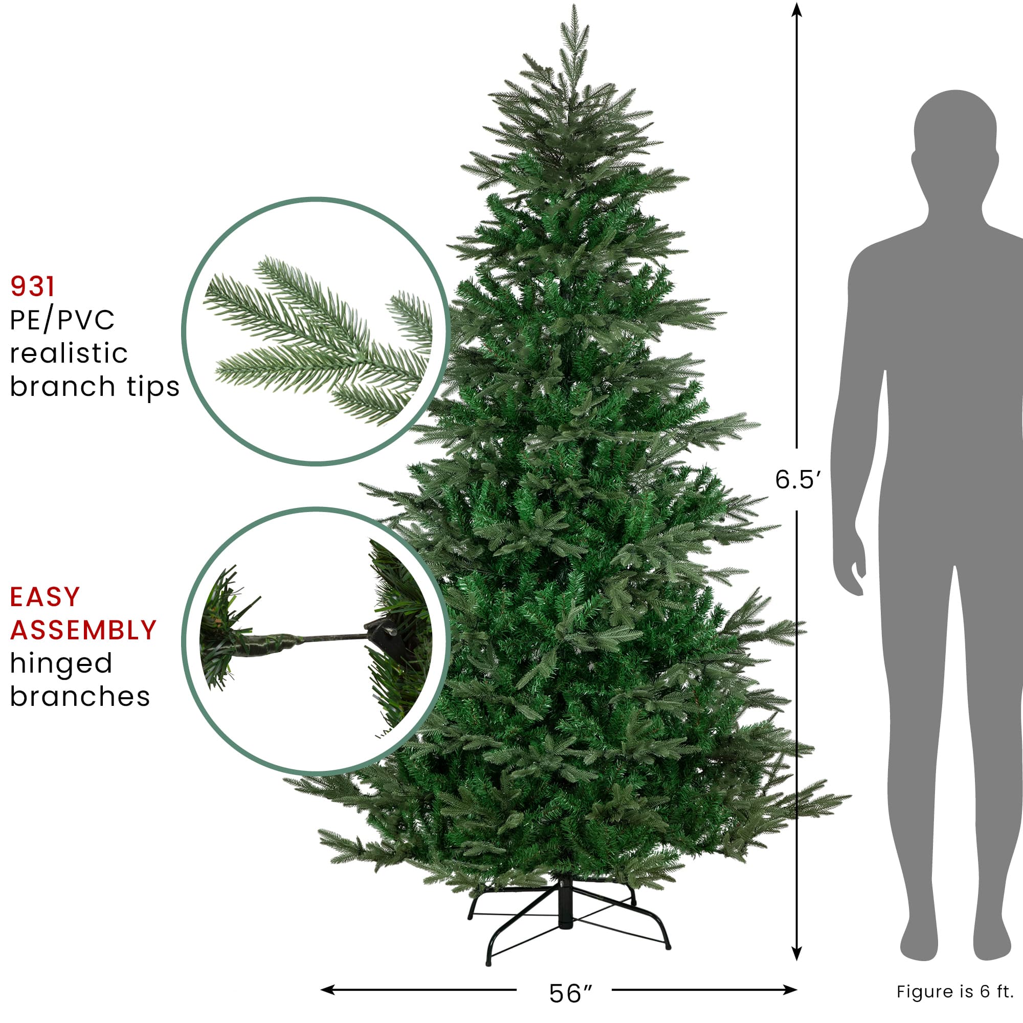 6.5ft. Unlit Real Touch™️ Full Hudson Fir Artificial Christmas Tree