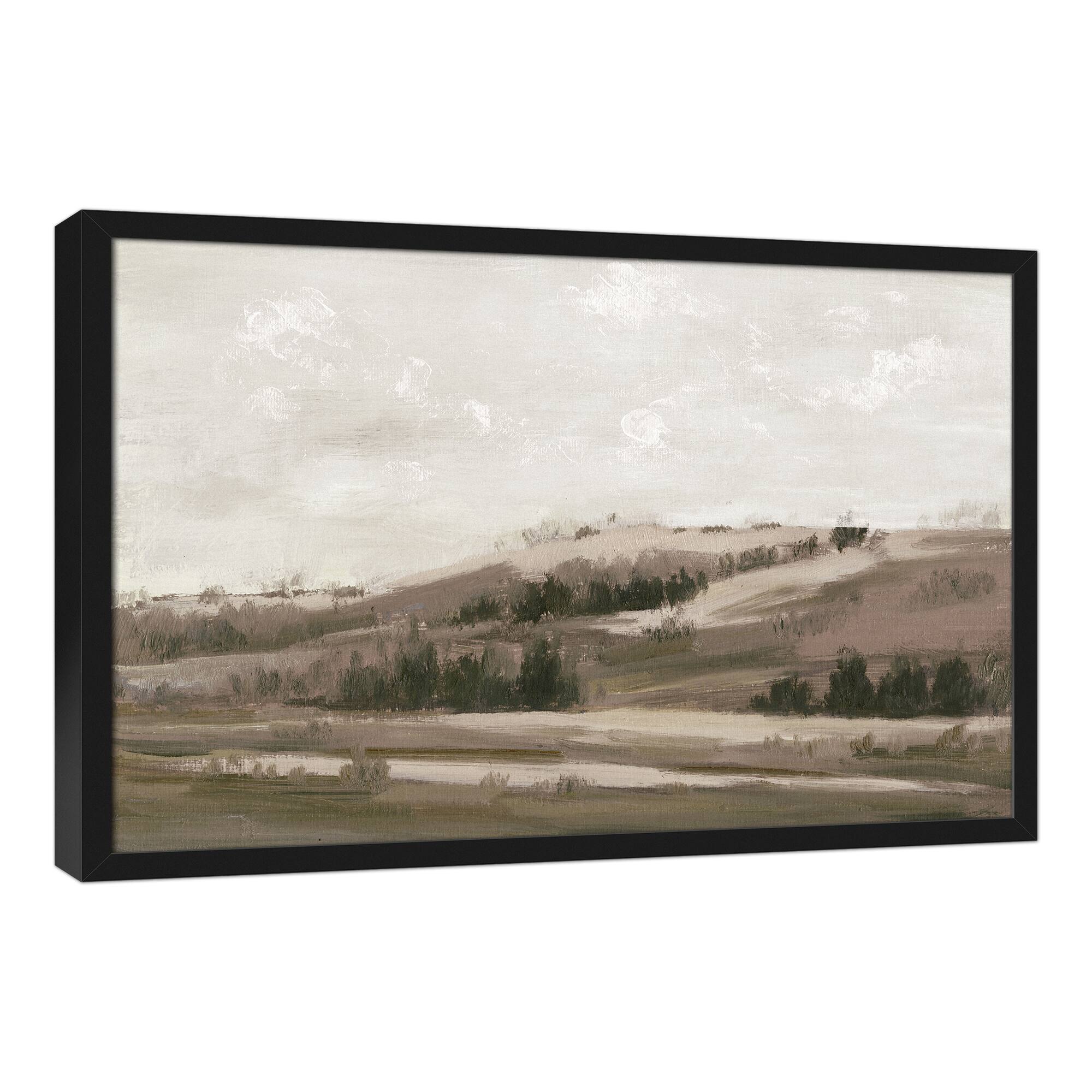 Warm Landscape 31.73&#x22; x 21.73&#x22; Black Framed Canvas