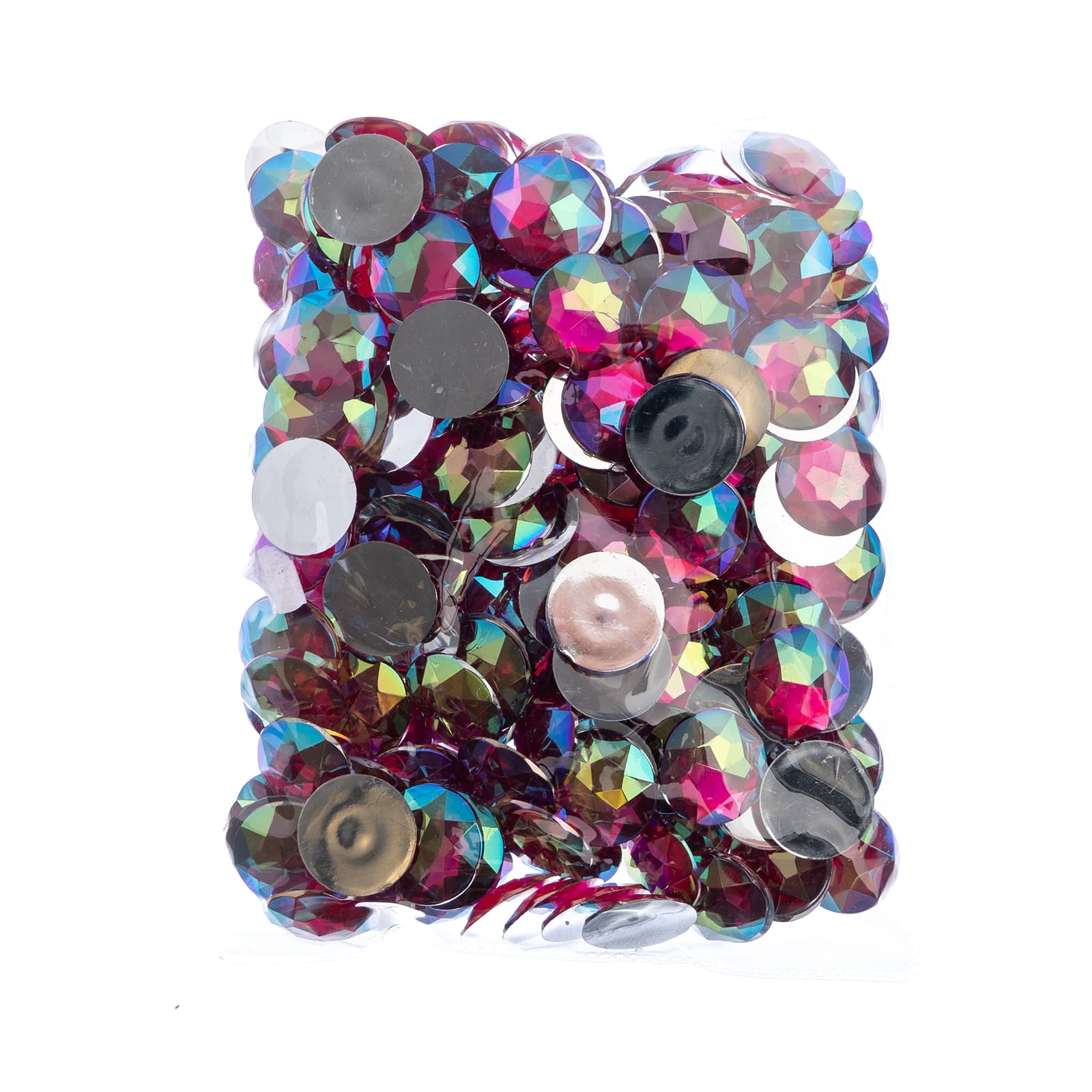John Bead 20mm AB Acrylic Round Flat Back Rhinestones, 200ct.