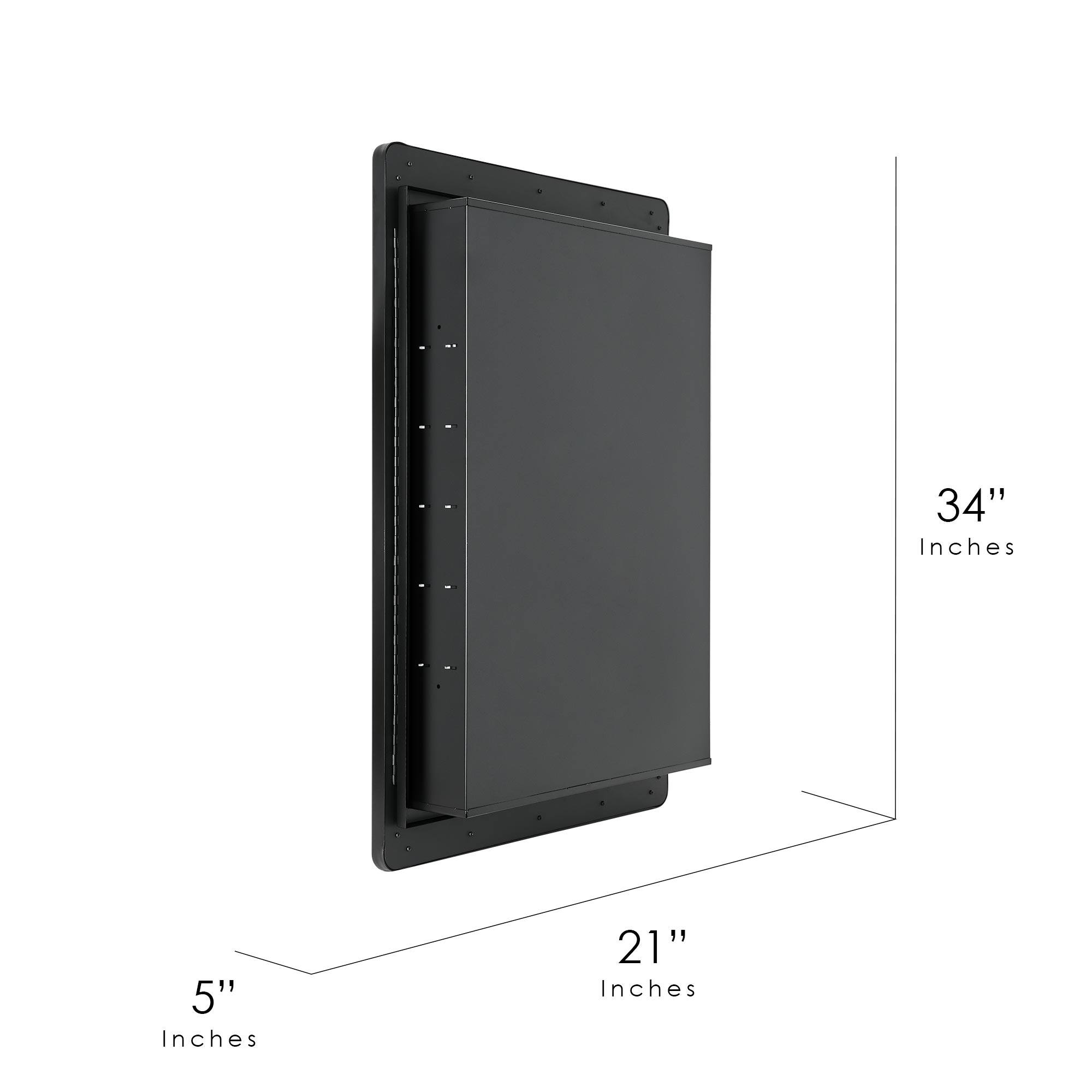 Head West Black Metal Medicine Cabinet with Beveled Mirror