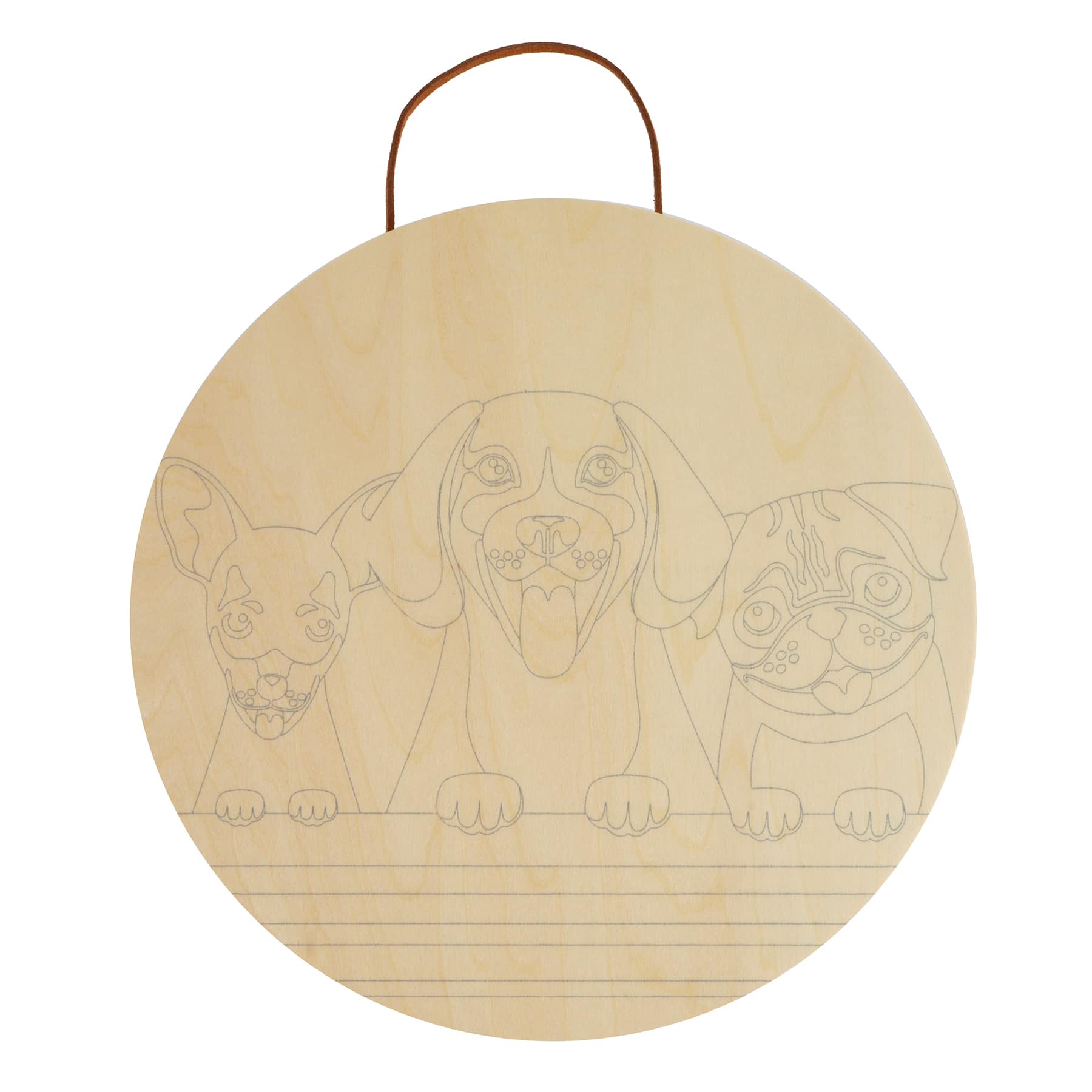 Dogs Paint-by-Number Round Plywood Surface Kit by Artist&#x27;s Loft&#xAE;