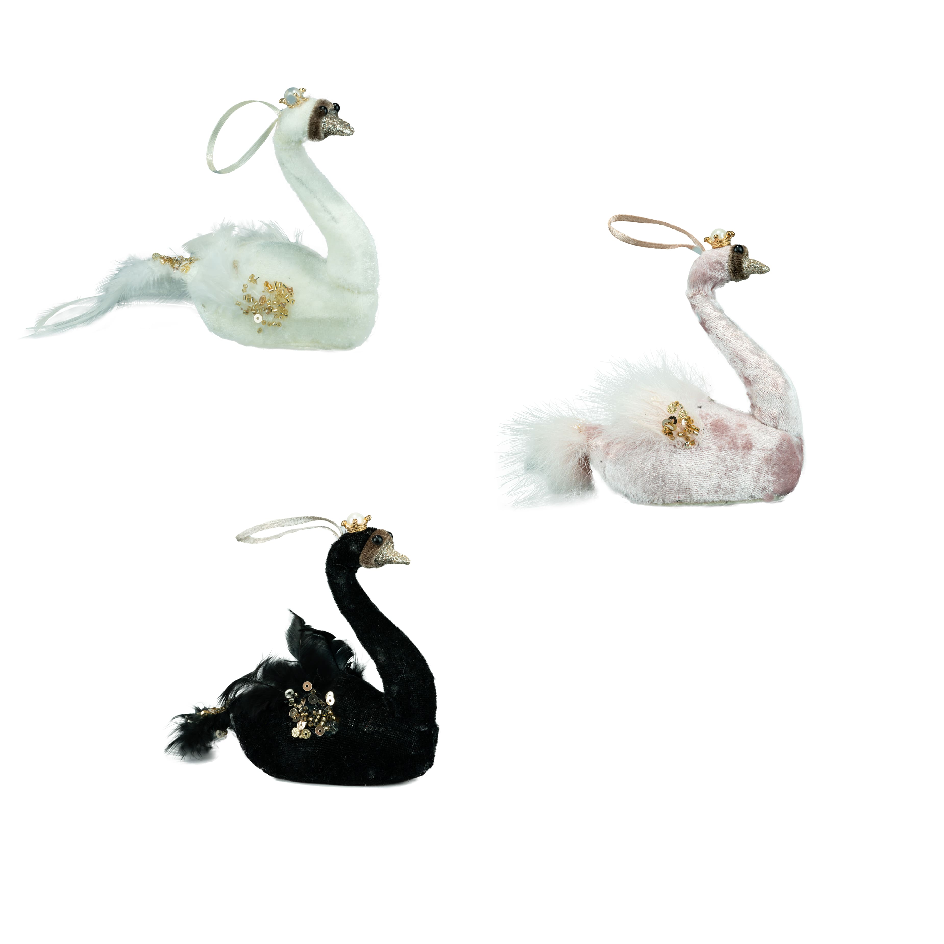 Assorted 4.75&#x22; Natural Feather Swan Ornament, 1pc. by Ashland&#xAE;