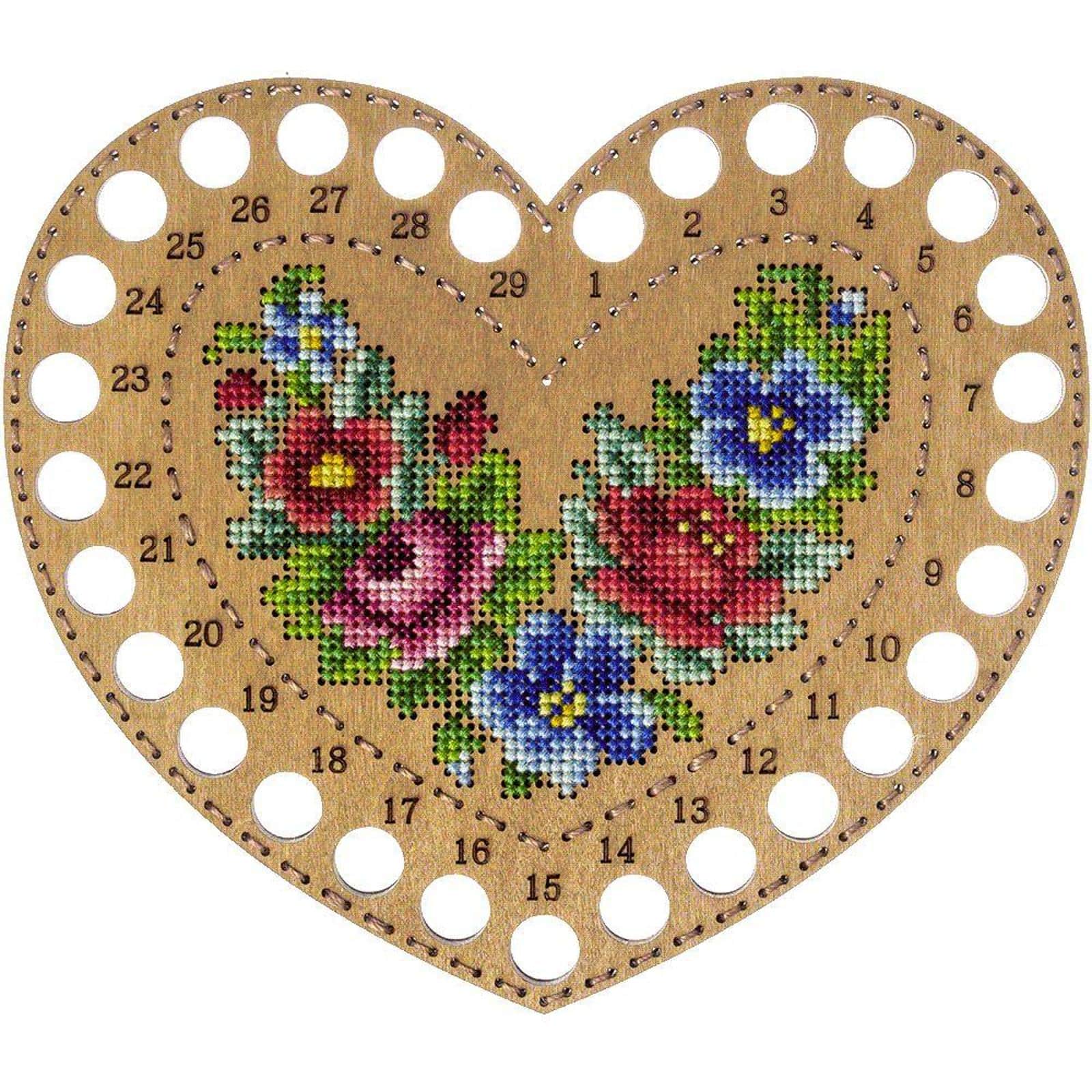 Wonderland Crafts Heart Numbered Embroidery Thread Organizer