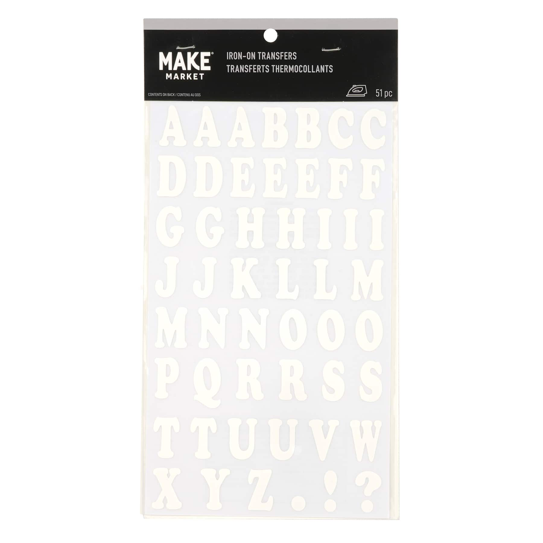 Black Fun Font Alphabet Iron-On Transfers by Make Market®