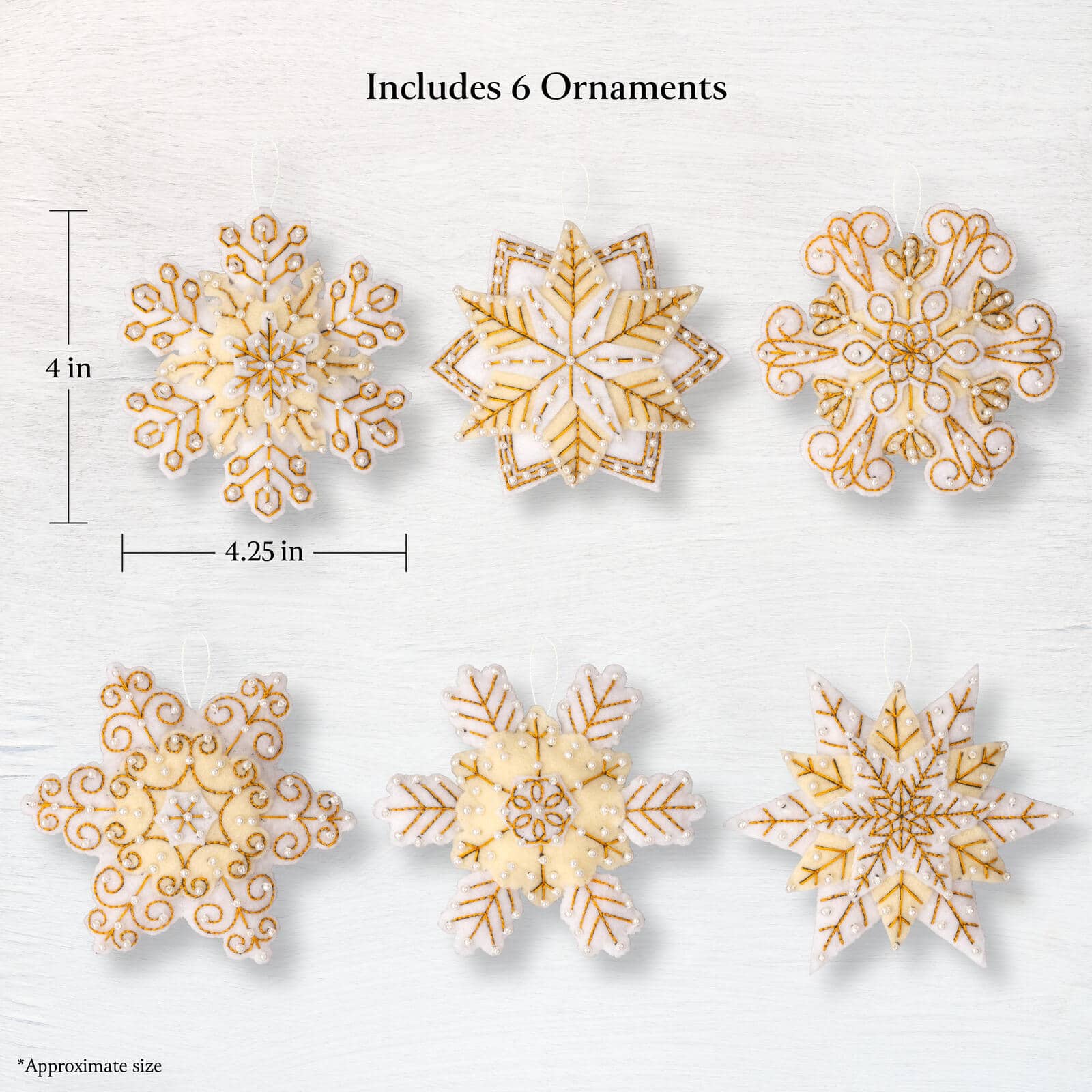 Bucilla&#xAE; Pearl Snowflakes Felt Ornament Kit
