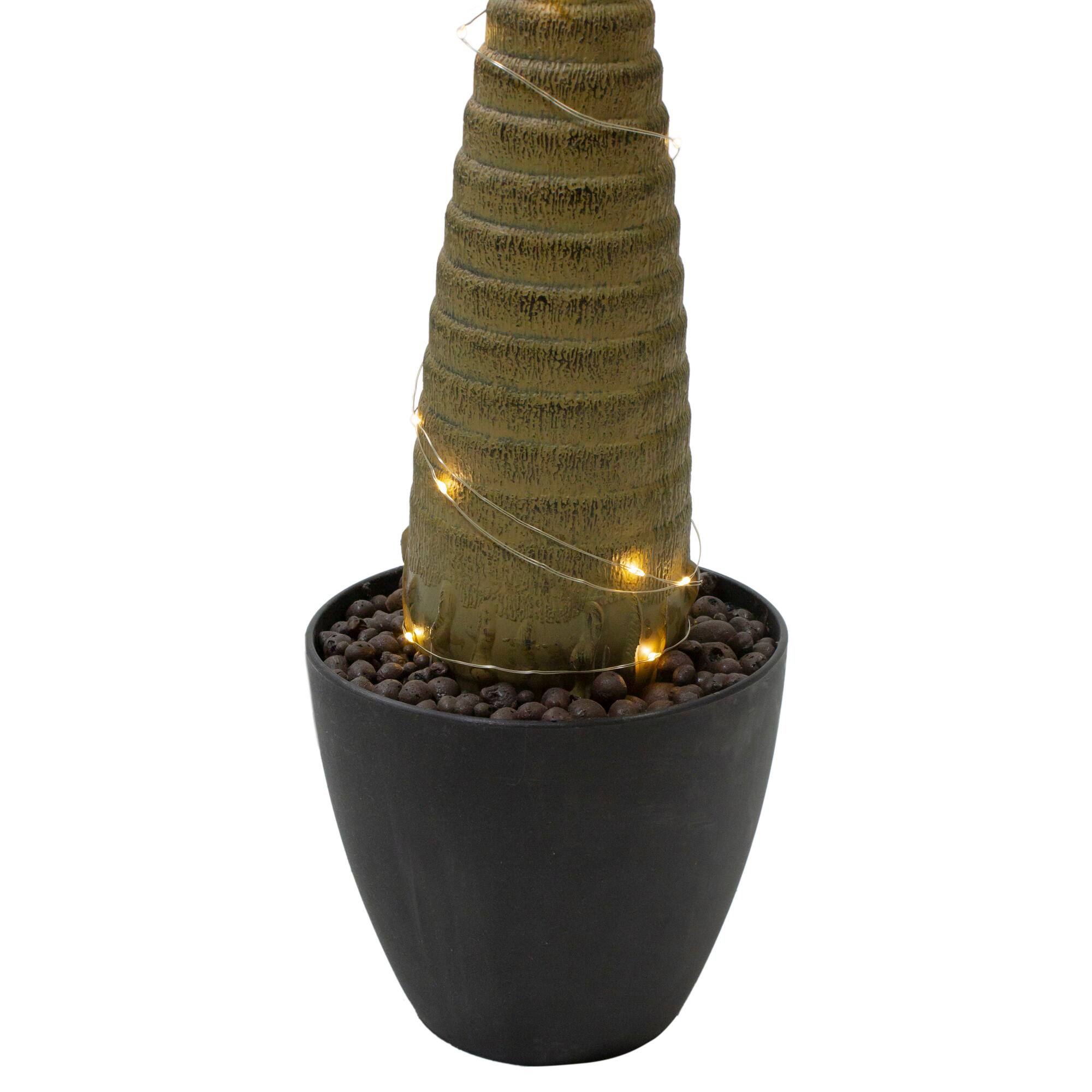 38" LED Lighted Potted Artificial Palm Plant
