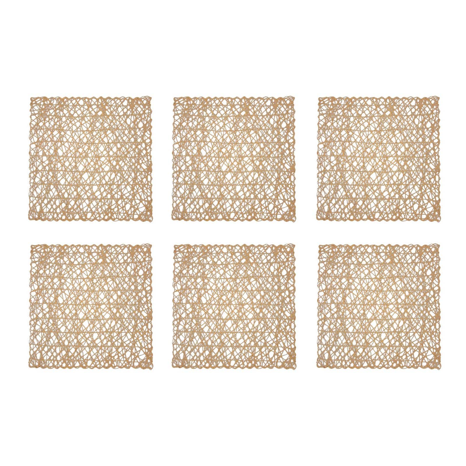 DII® Taupe Woven Paper Square Placemats, 6ct.