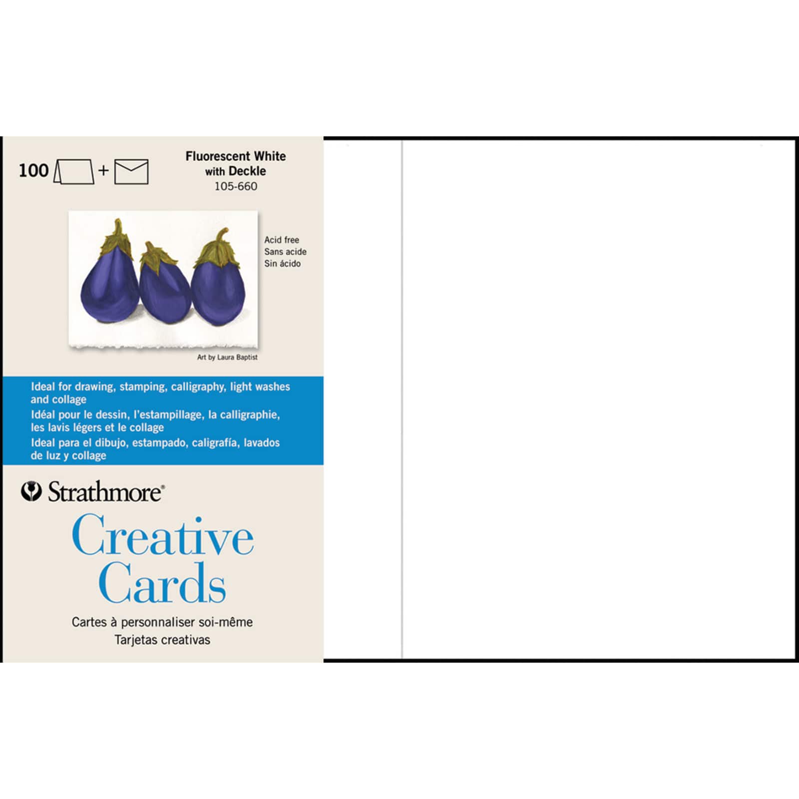 Strathmore&#xAE; White with Deckle Creative Cards &#x26; Envelopes, 5&#x22; x 6.875&#x22;