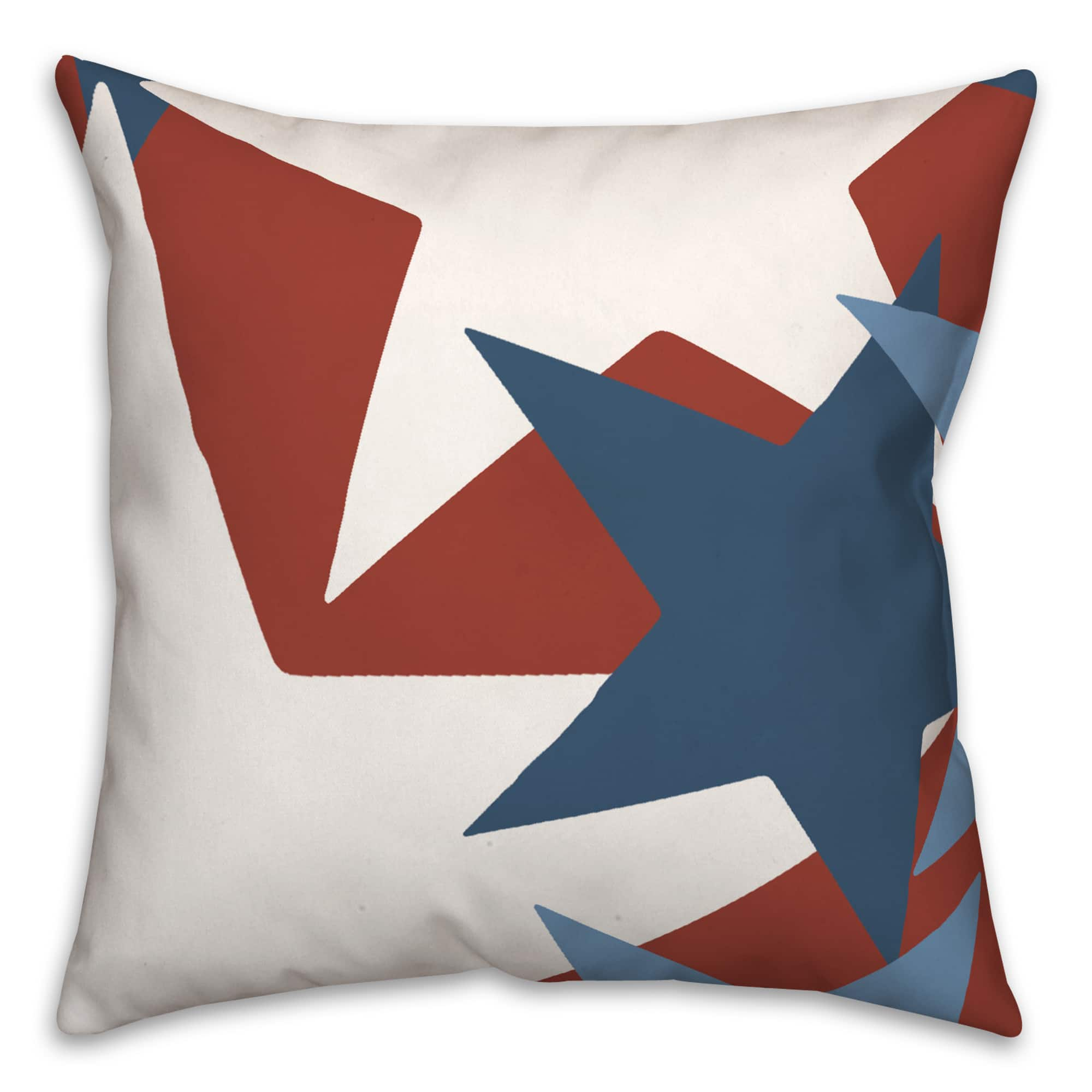 Red, White &#x26; Blue Star Pattern Throw Pillow