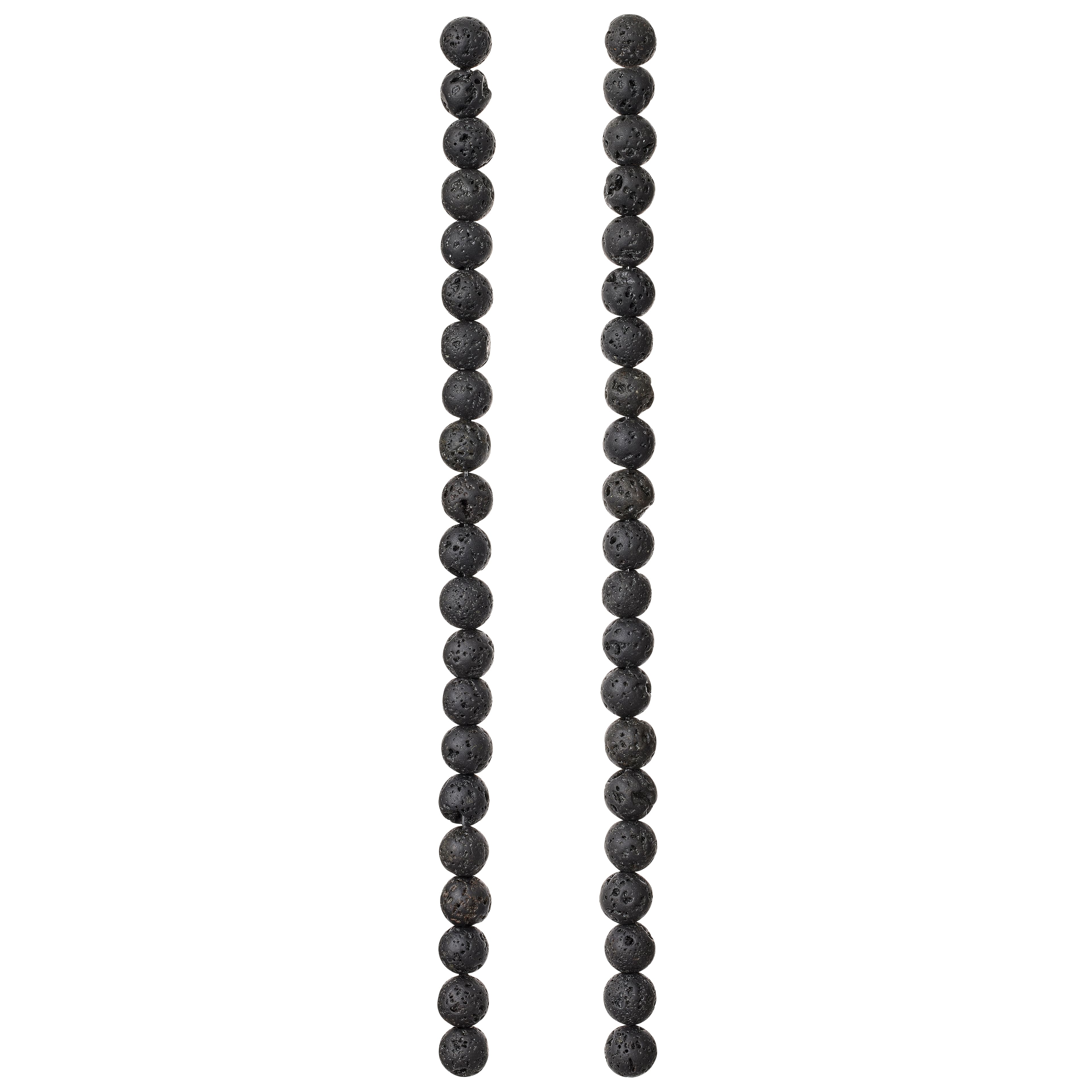 Black Lava Round Beads by Bead Landing™, 6mm