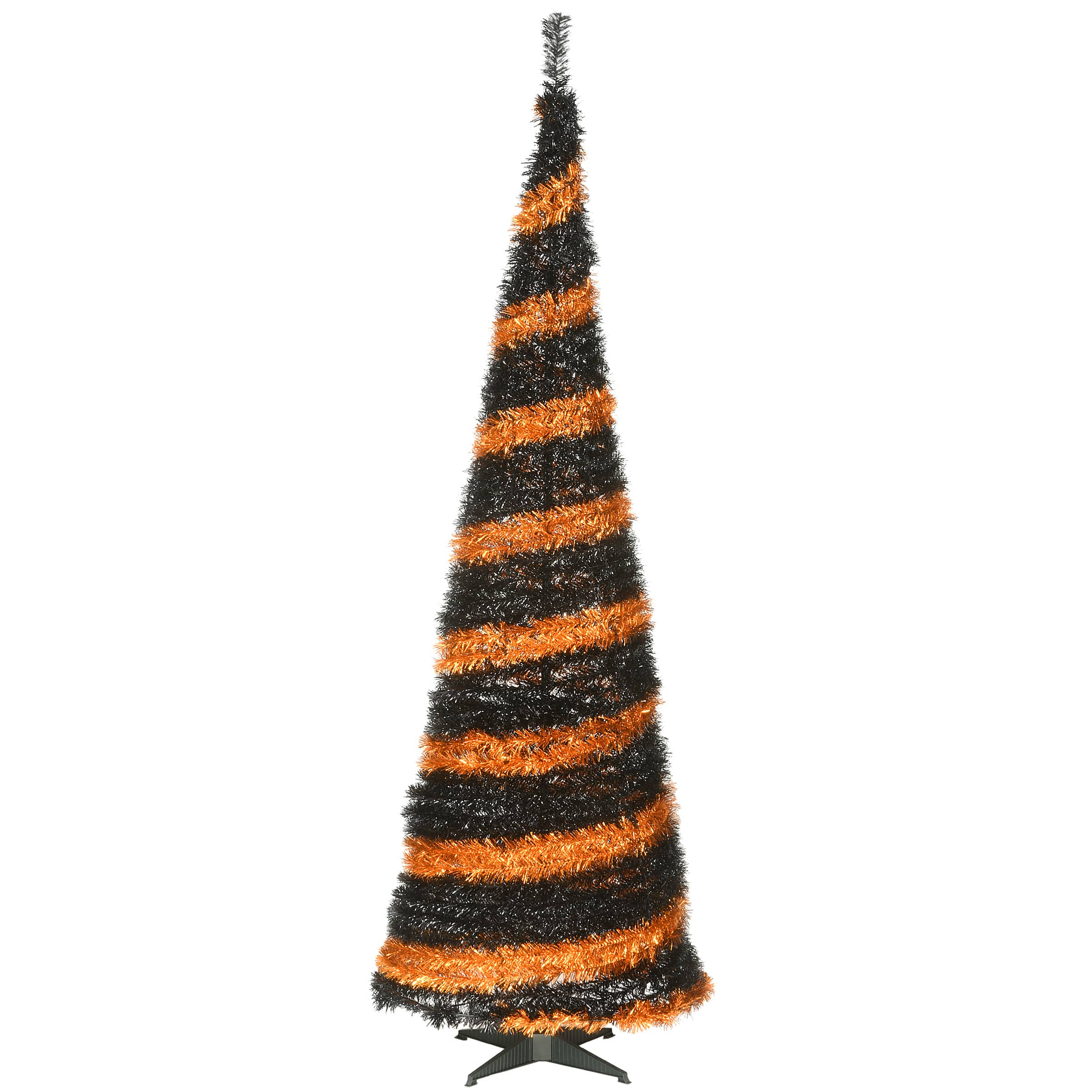 7.5ft. Unlit Orange &#x26; Black Pop-Up Artificial Halloween Tree