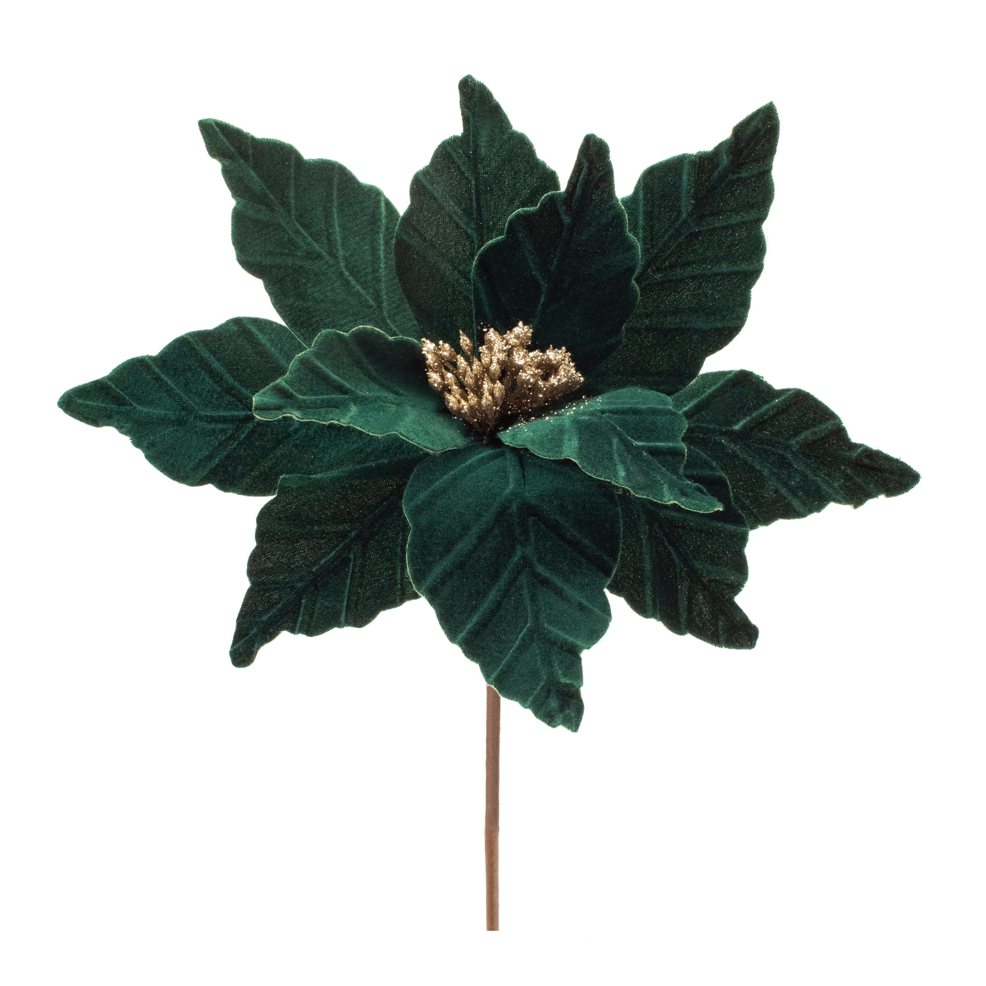 Forest Green Poinsettia Stems, 6ct.