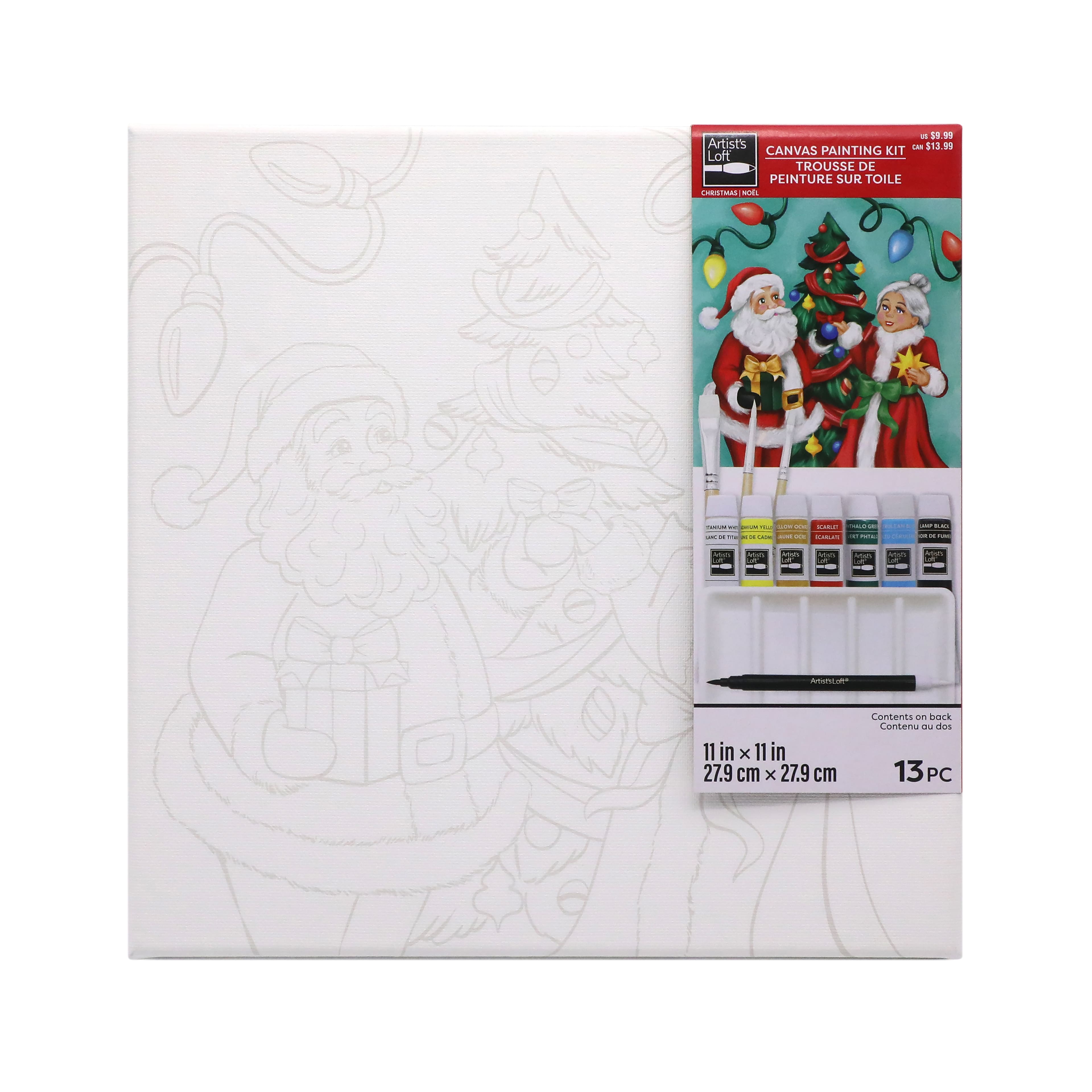 Mr. &#x26; Mrs. Claus Canvas Painting Kit by Artist&#x27;s Loft&#xAE; Christmas