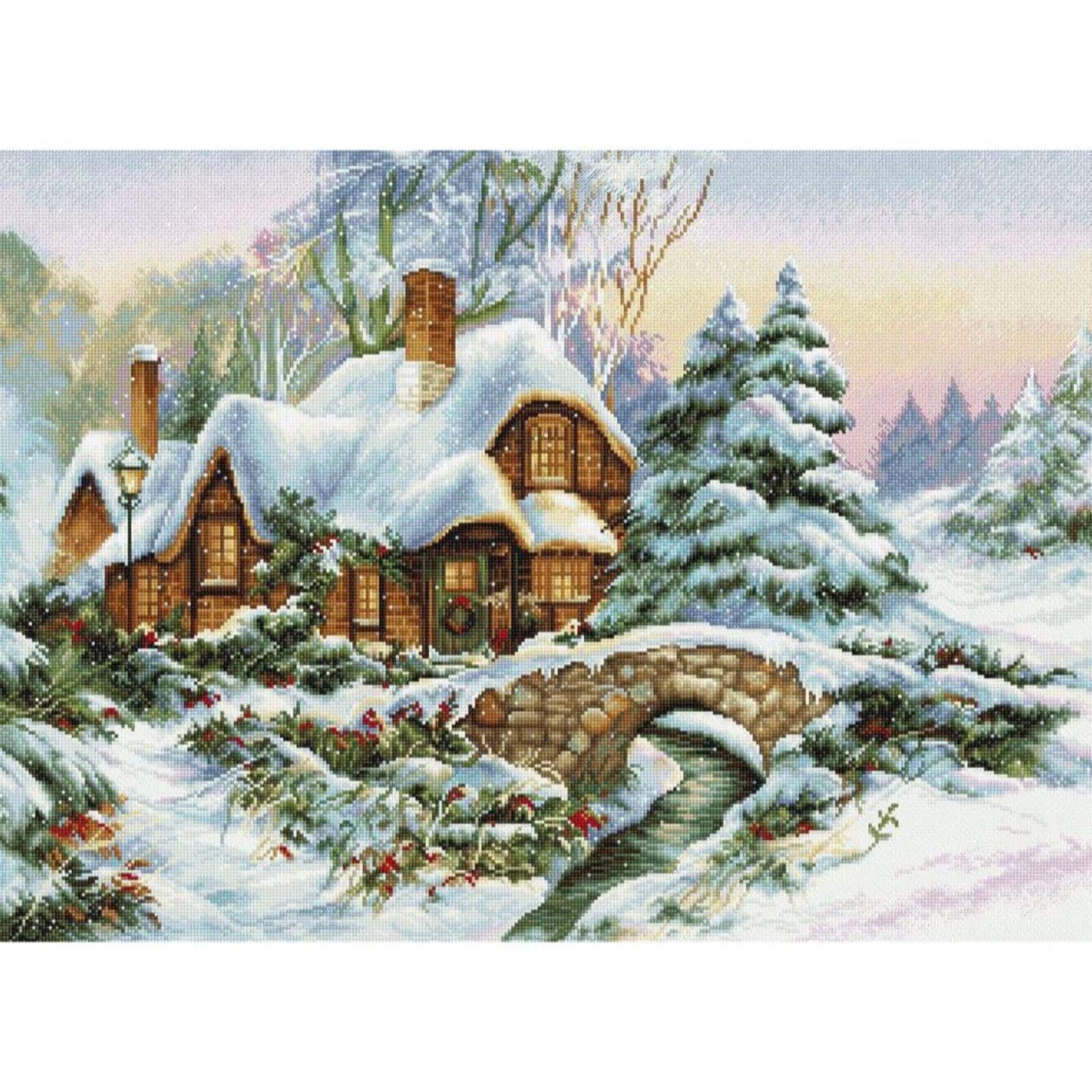 Luca-S Winter Landscape Counted Cross Stitch Kit
