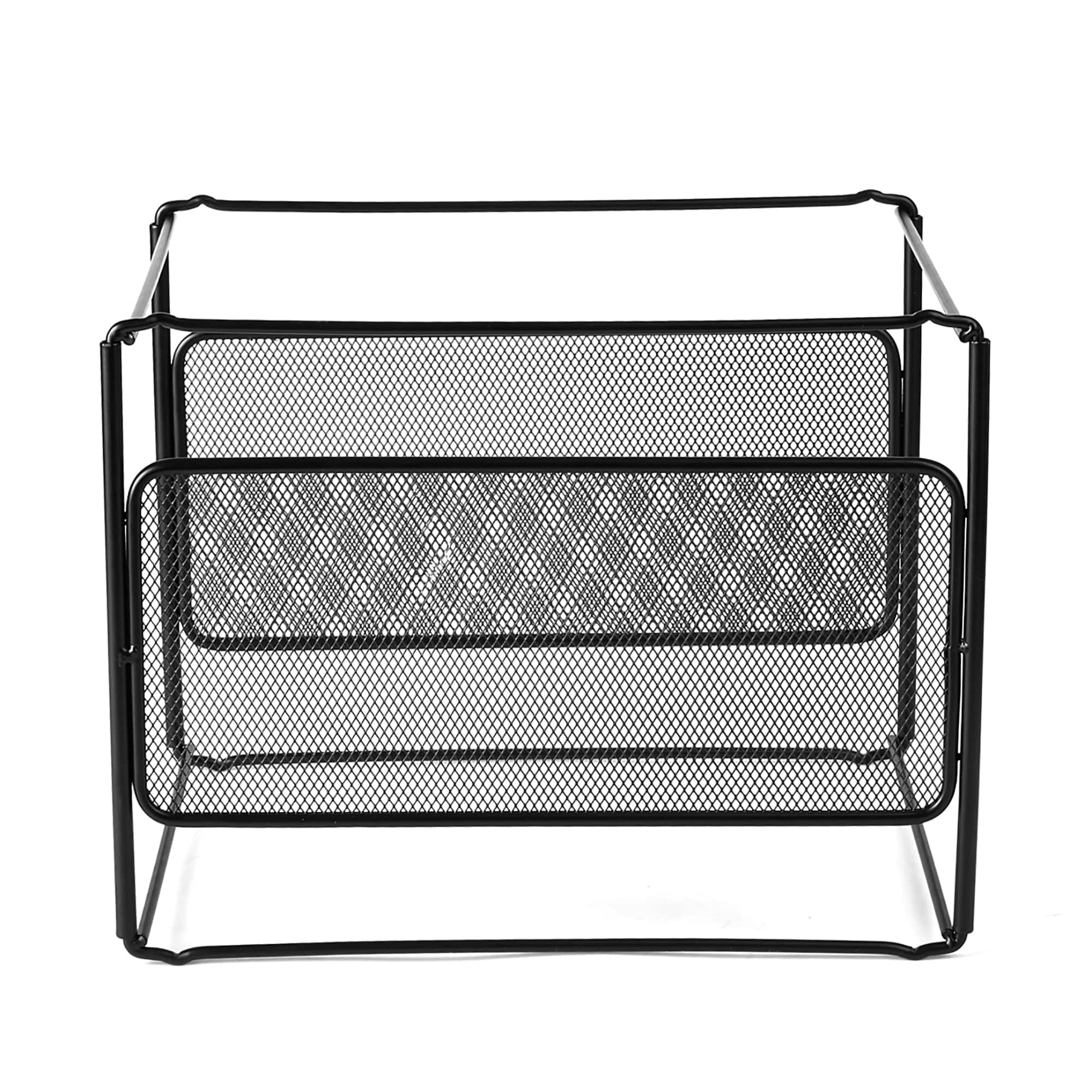 Mind Reader Black Desktop File Organizer Box