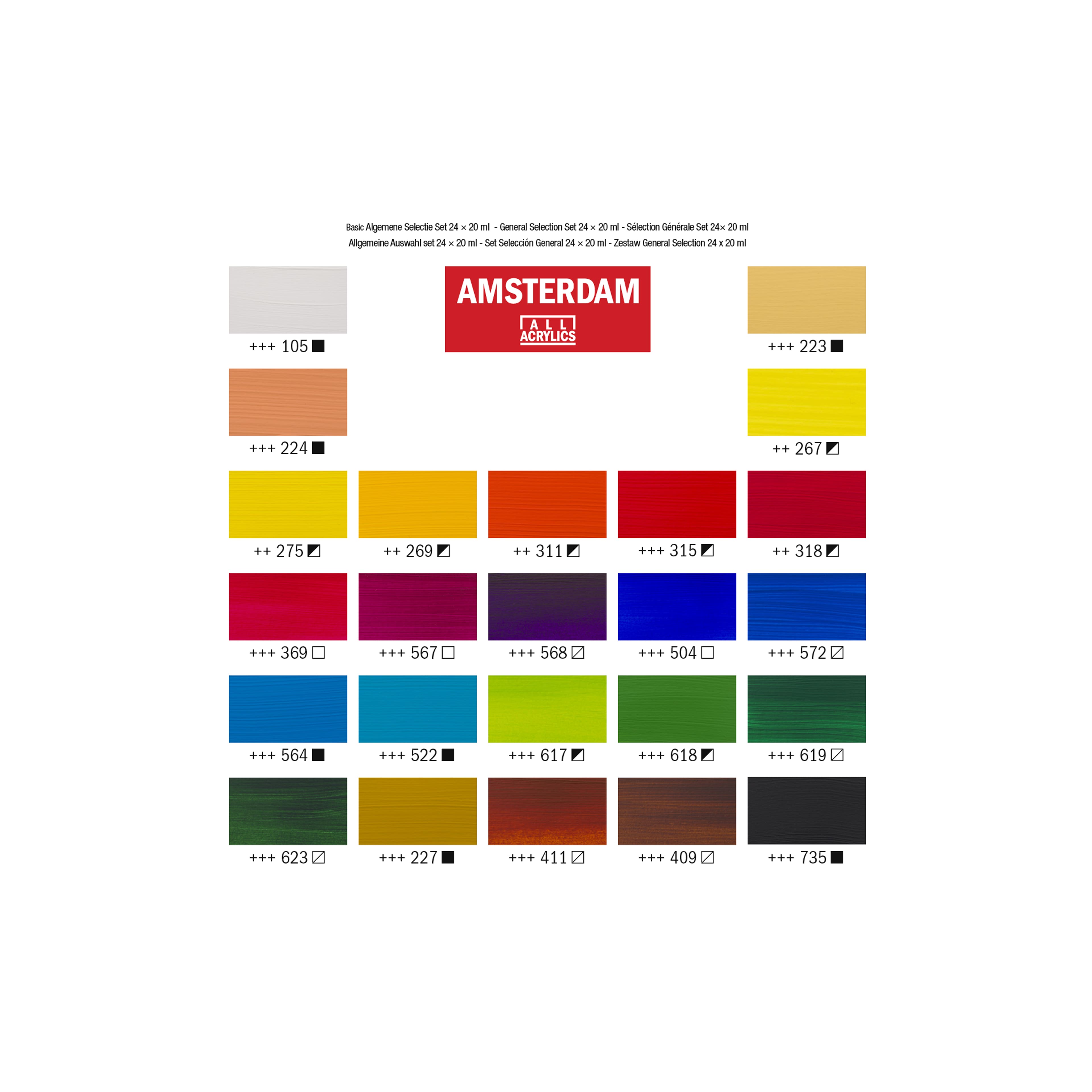 Amsterdam Standard Series 24 Color General Selection Acrylic Paint Set