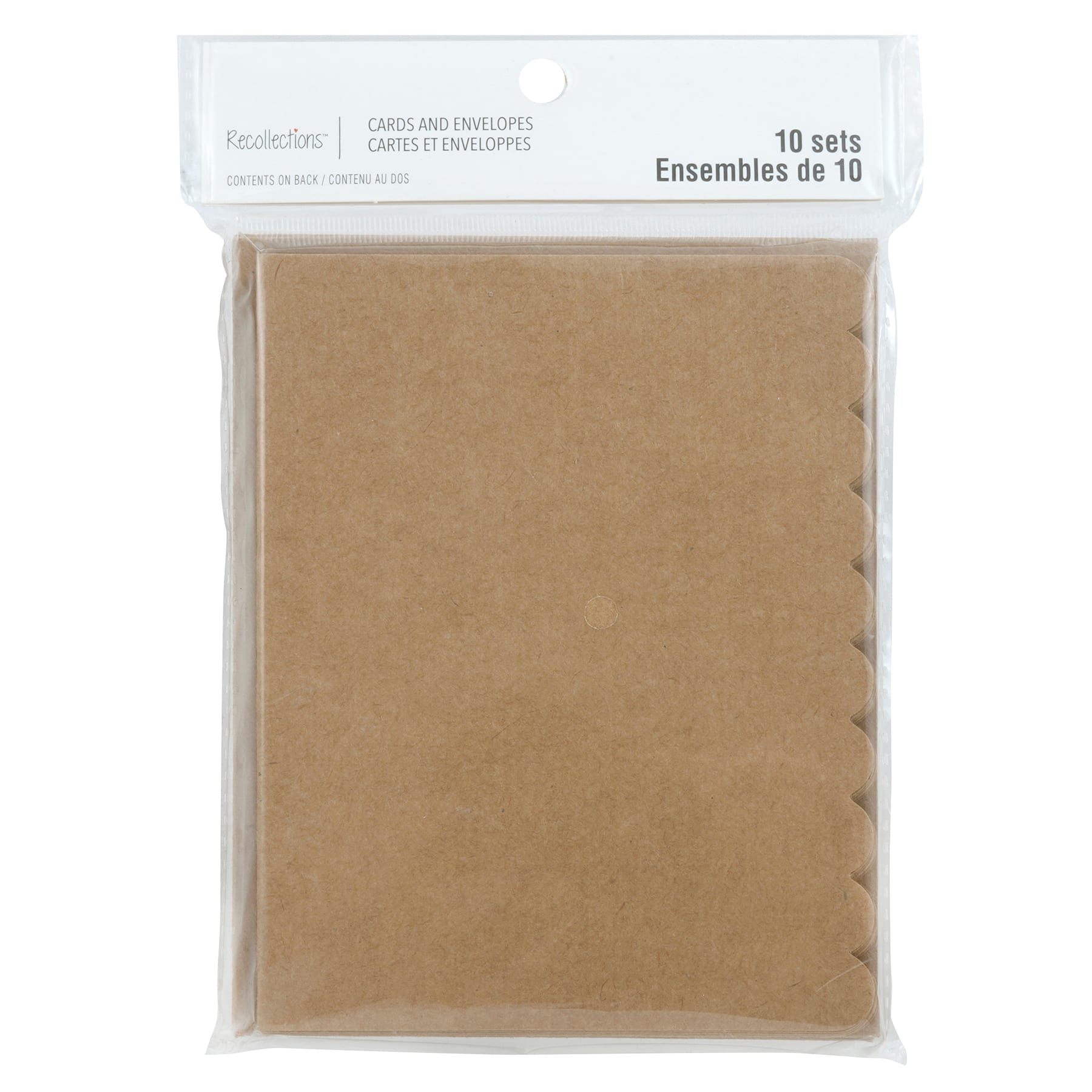 12 Packs: 10 ct. (120 total) 4.25" x 5.5" Kraft Scalloped Folded Cards & Envelopes by Recollections™