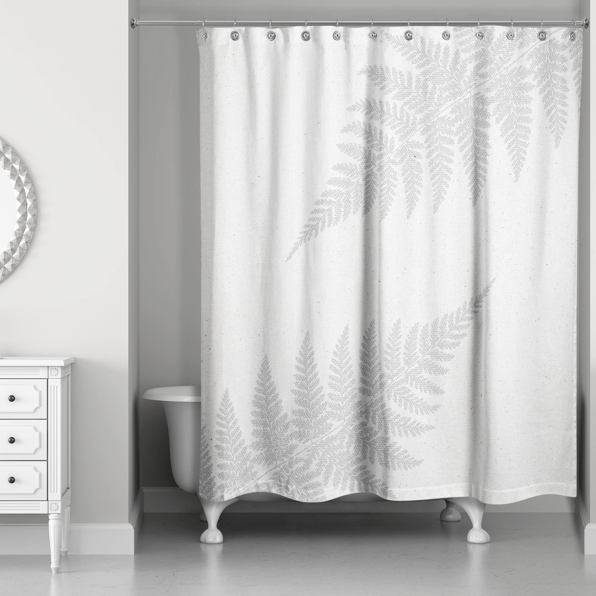 Neutral Fern 71&#x22; x 74&#x22; Shower Curtain