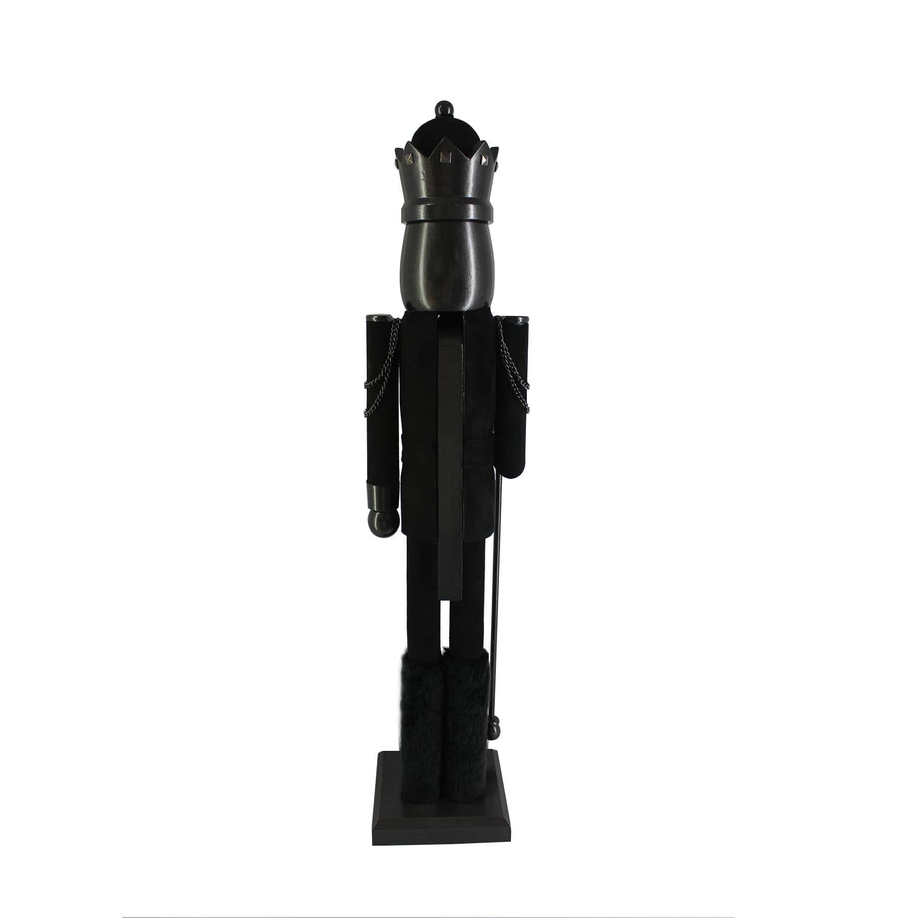 32&#x22; Black Wood Nutcracker with Staff by Ashland&#xAE;