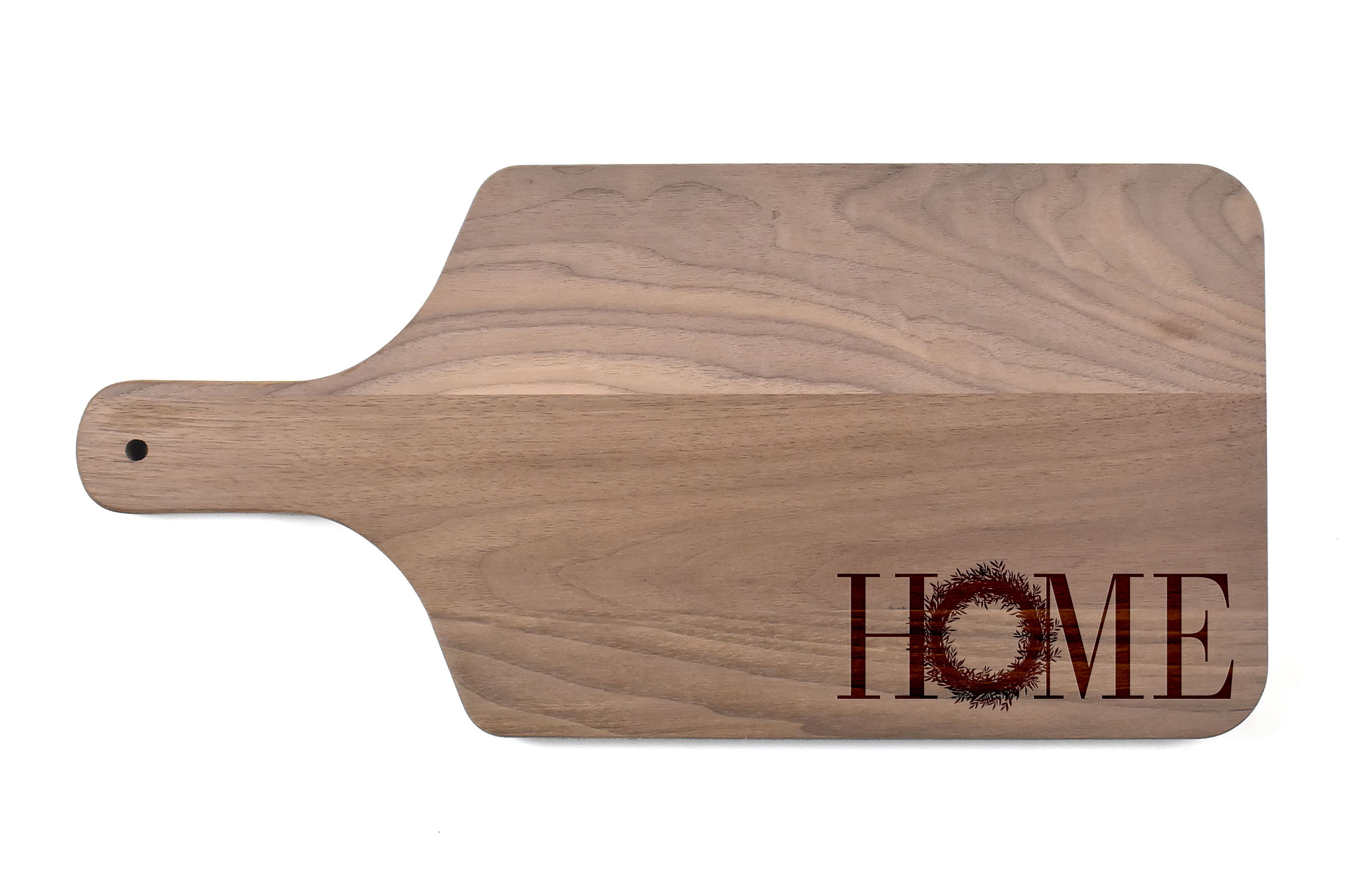 17&#x22; Home Wreath Walnut Paddle Cutting Board