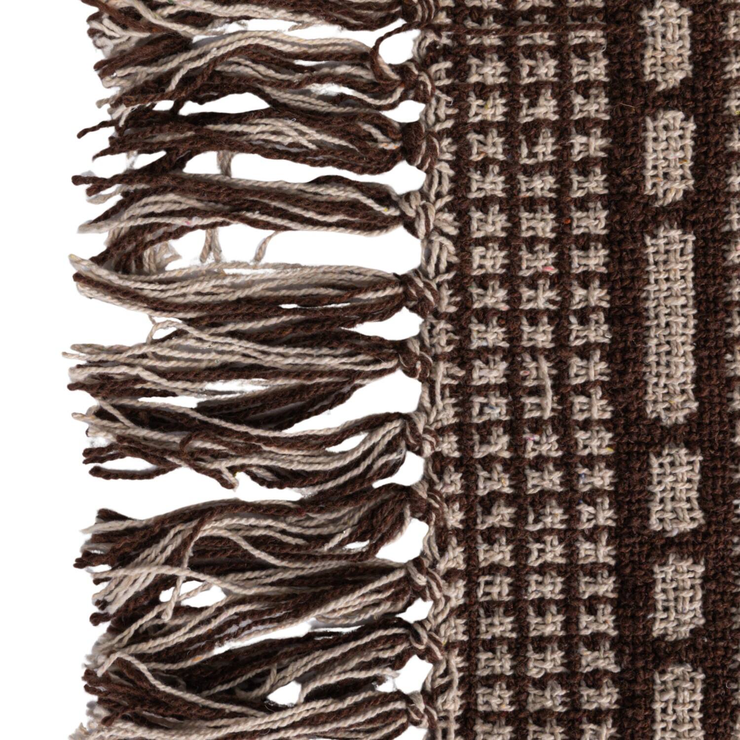 Hello Honey® Brown & Beige Diamond Soft Recycled Cotton Blend Throw