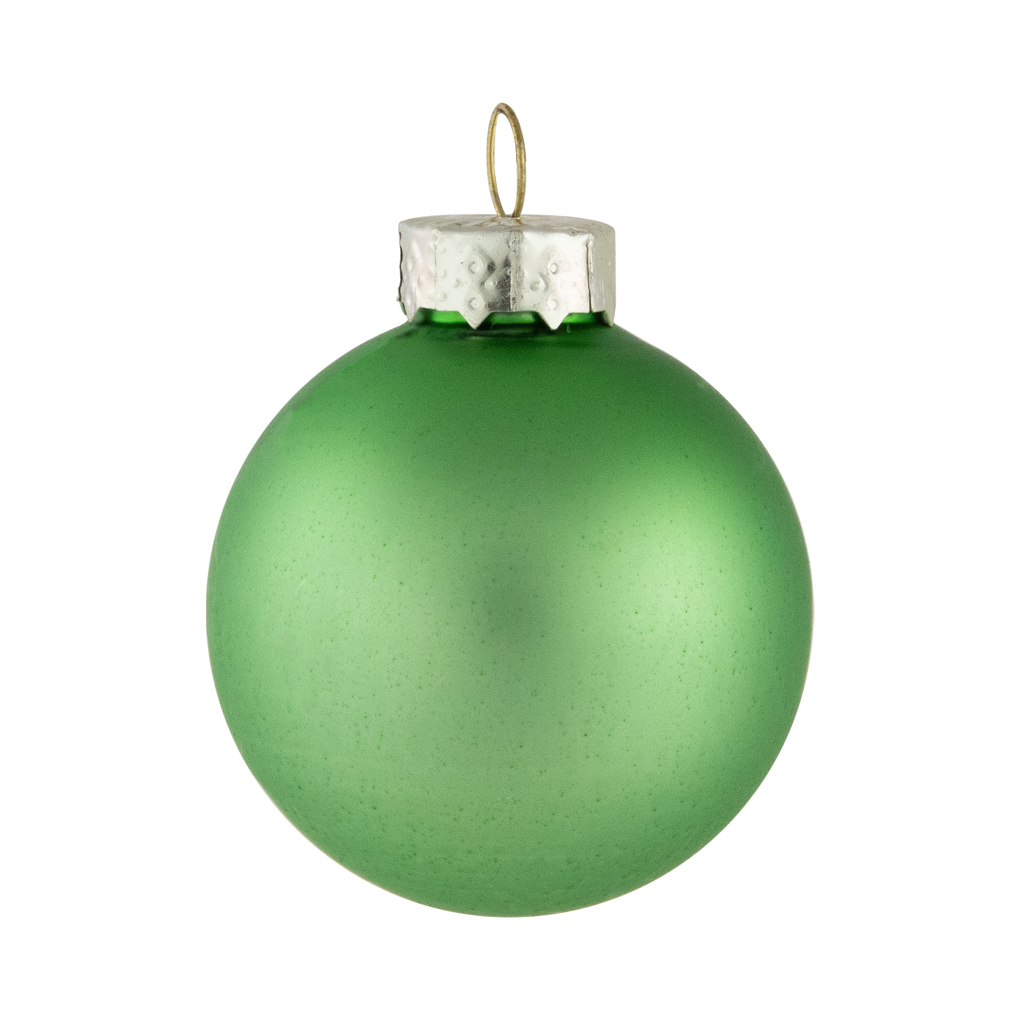 10ct. 2" Grass Green 2-Finish Glass Ball Ornaments