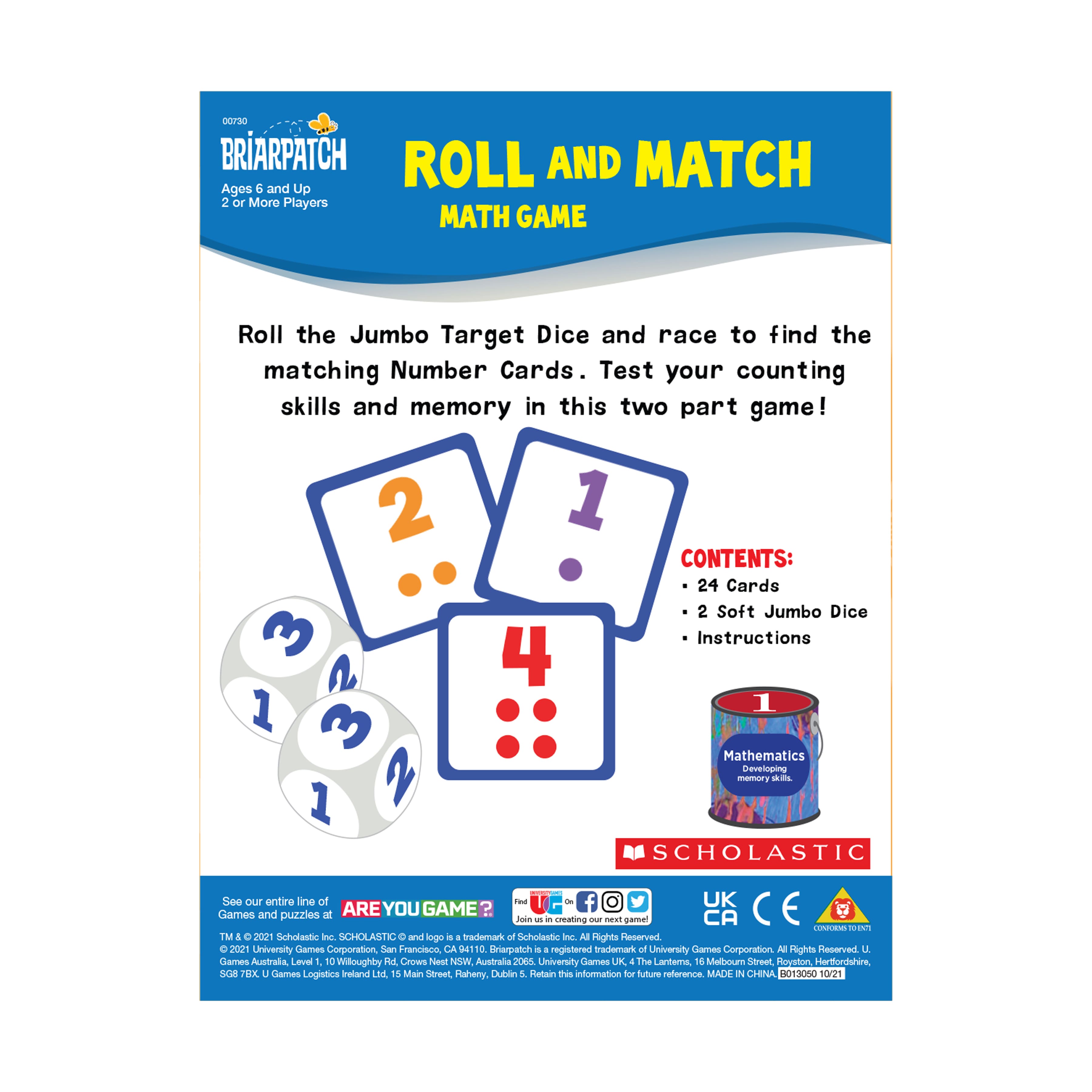 Scholastic Roll and Match Math Game