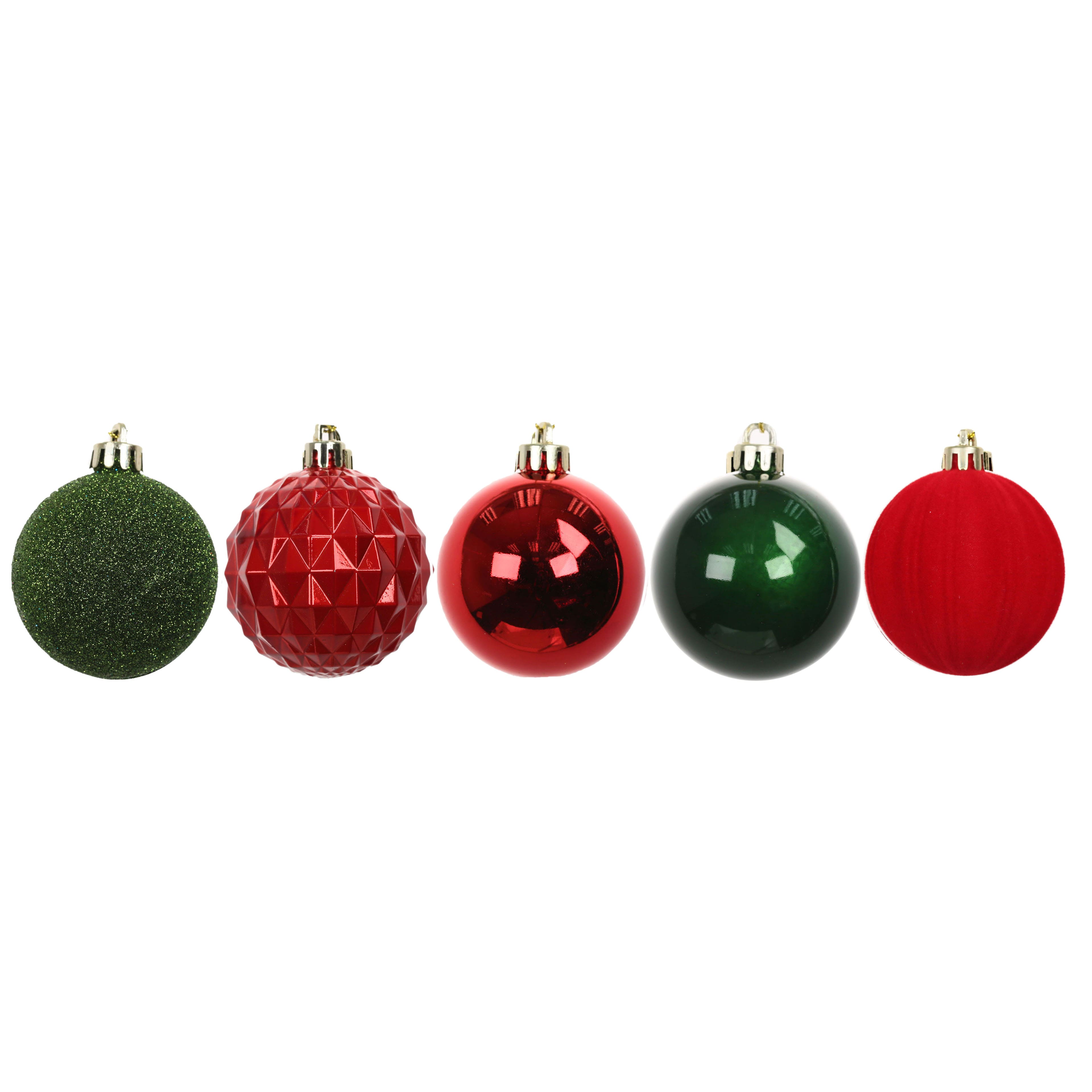 Assorted Green, Red &#x26; White Ball Plastic Ornament Tube by Ashland&#xAE;, 1pc.