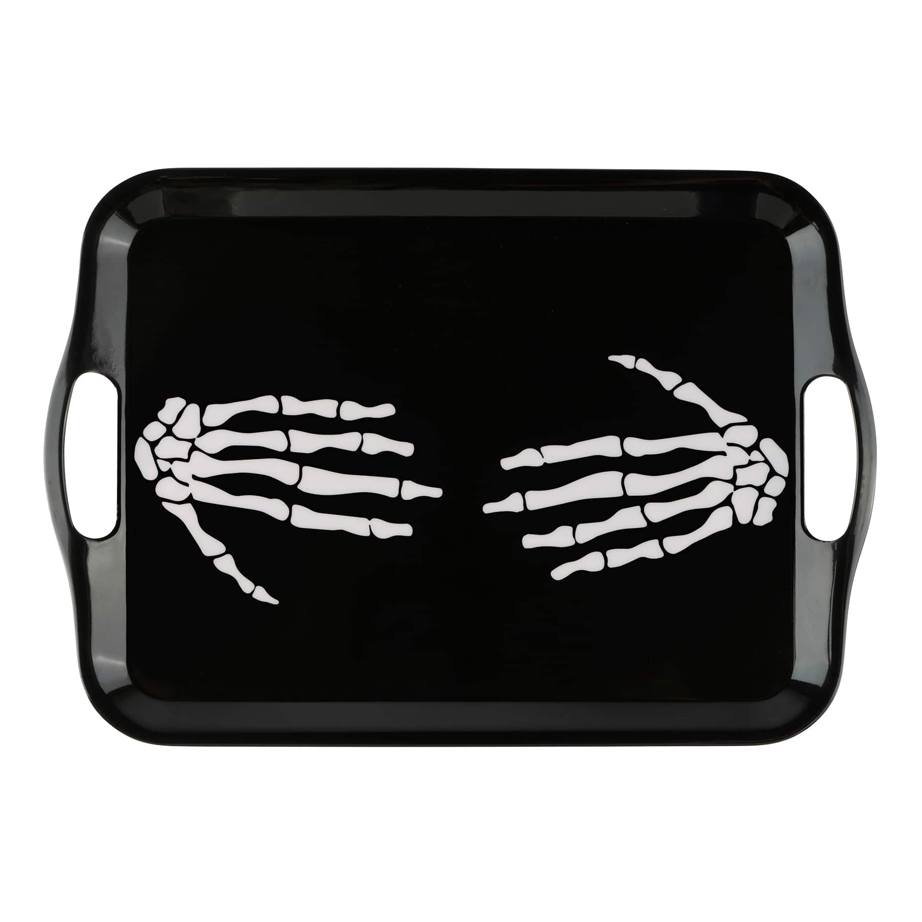 Black Skeleton Hands Melamine Tray by Celebrate It&#x2122;