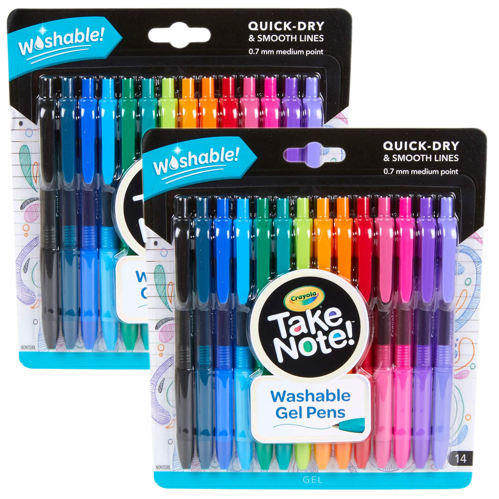 Crayola® Take Note!™ Washable Gel Pens, 2 Packs of 14