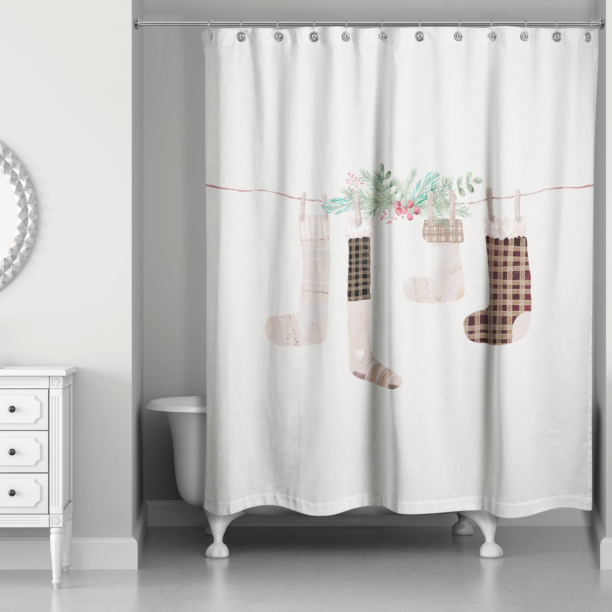Most Wonderful Stockings Shower Curtain