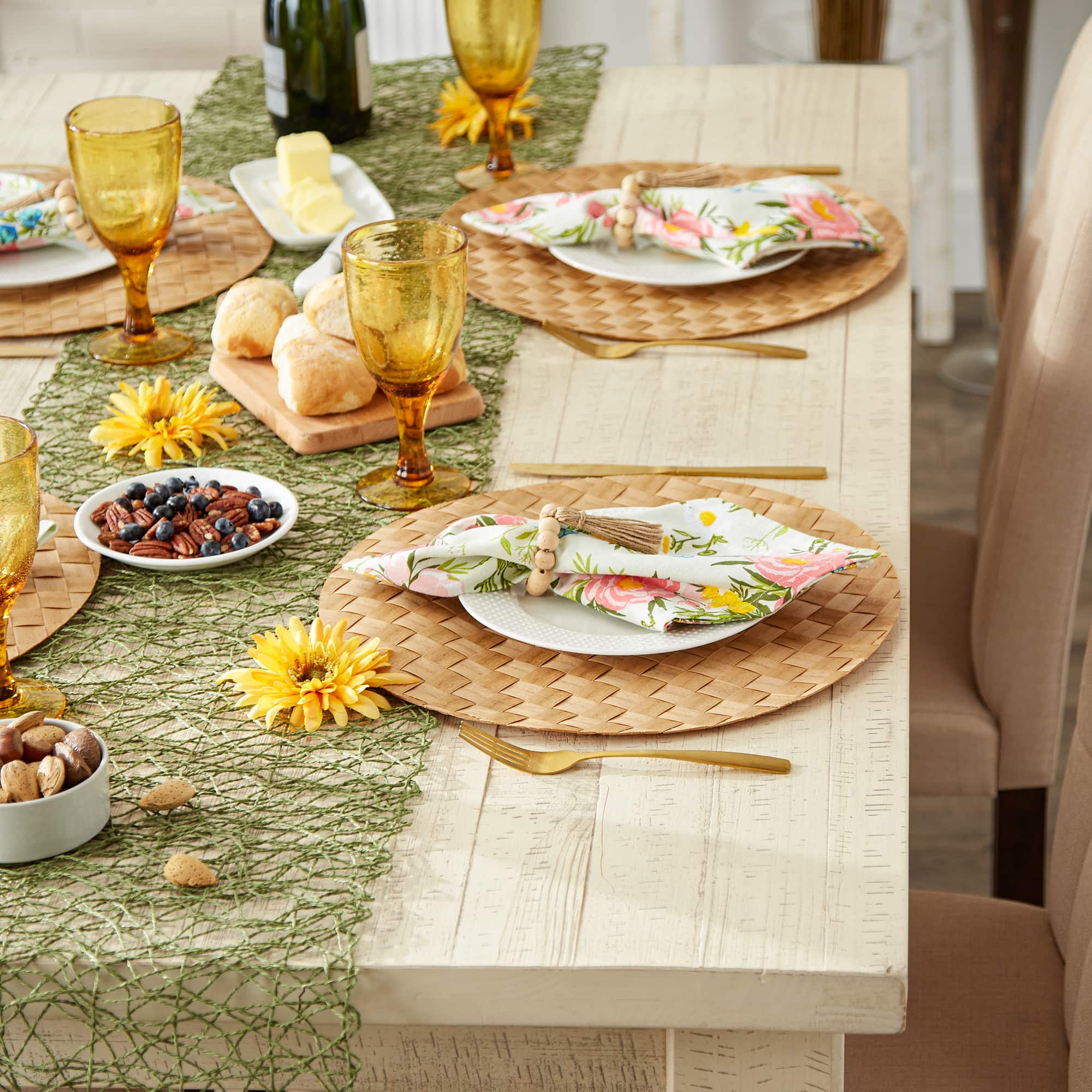 DII&#xAE; Reversible Round Basket Weave Woven Placemats, 4ct.