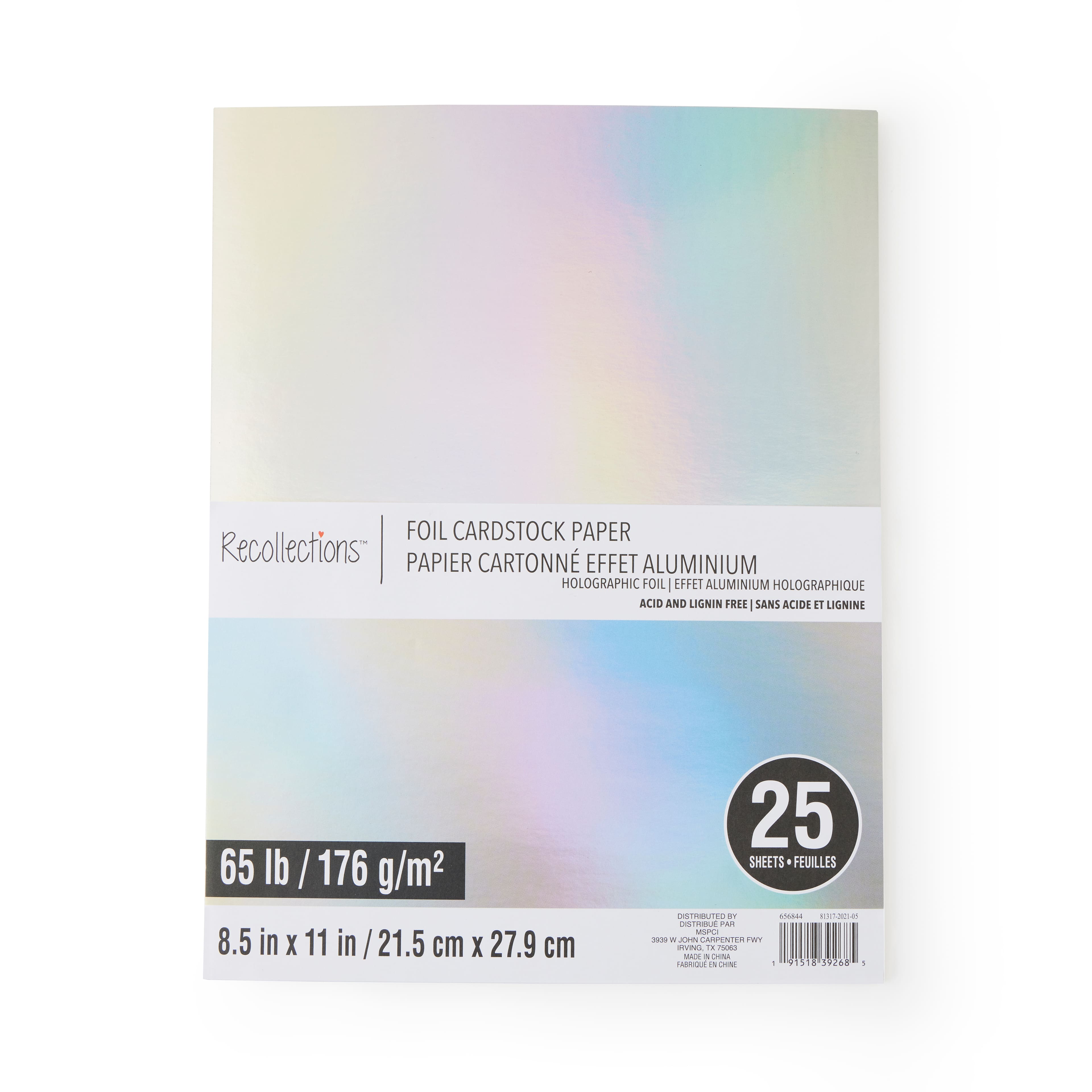 Primary Foil 8.5 x 11 Cardstock Paper by Recollections™, 25 Sheets