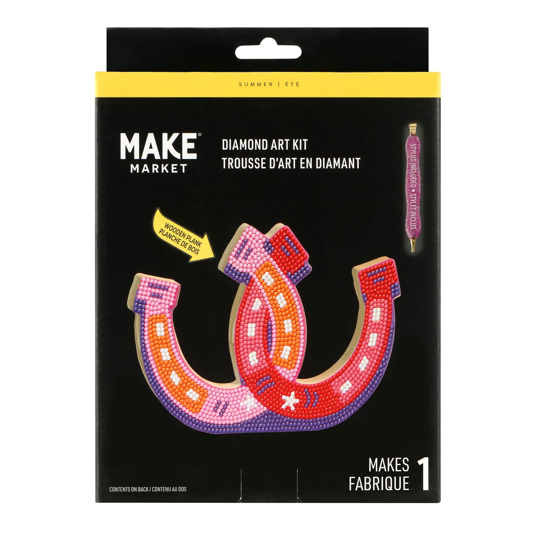 Horseshoes Wood Plank Diamond Art Kit by Make Market&#xAE;