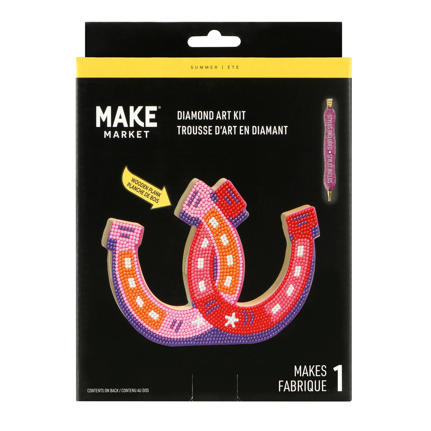 Horseshoes Wood Plank Diamond Art Kit by Make Market®