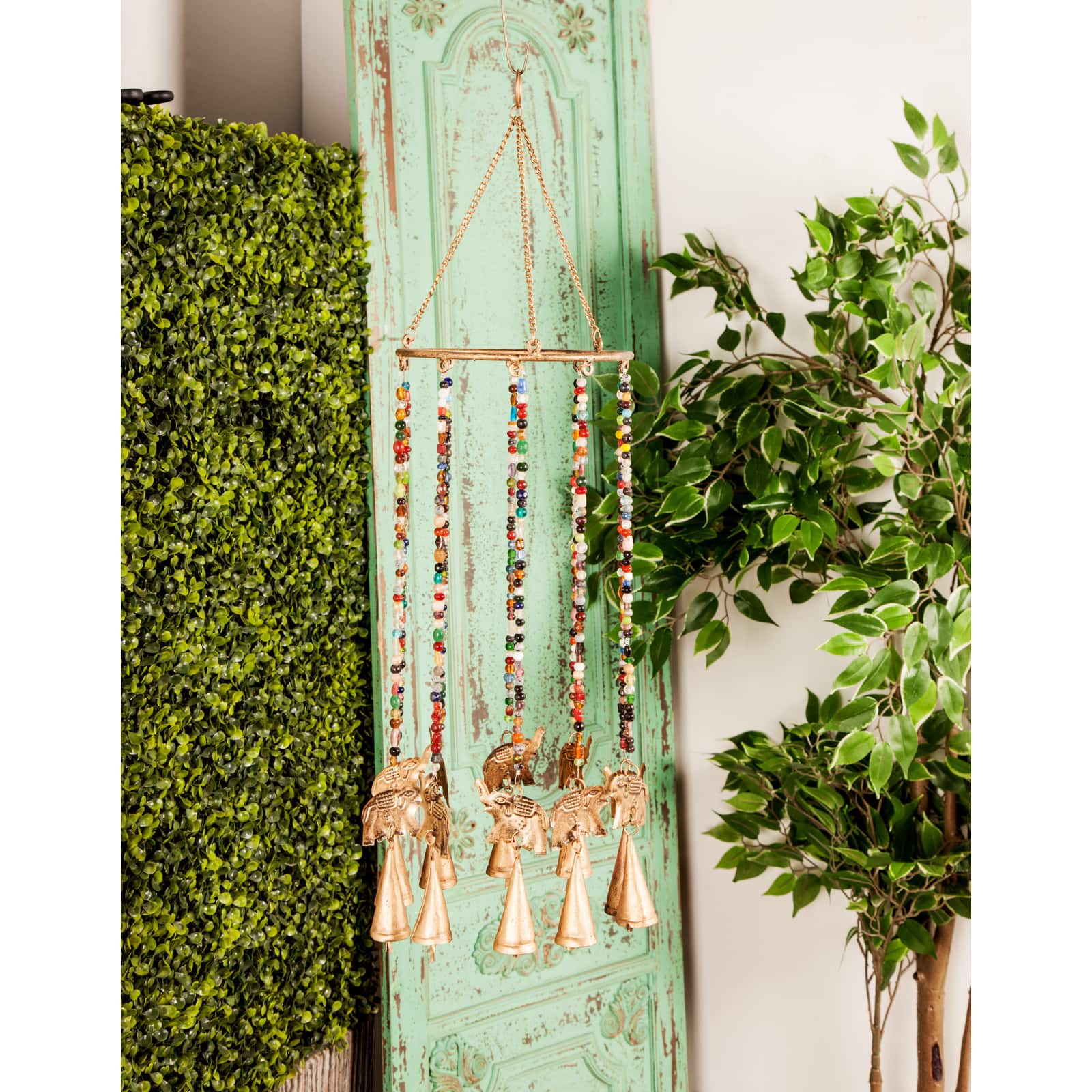 Gold Elephants Metal Eclectic Windchime